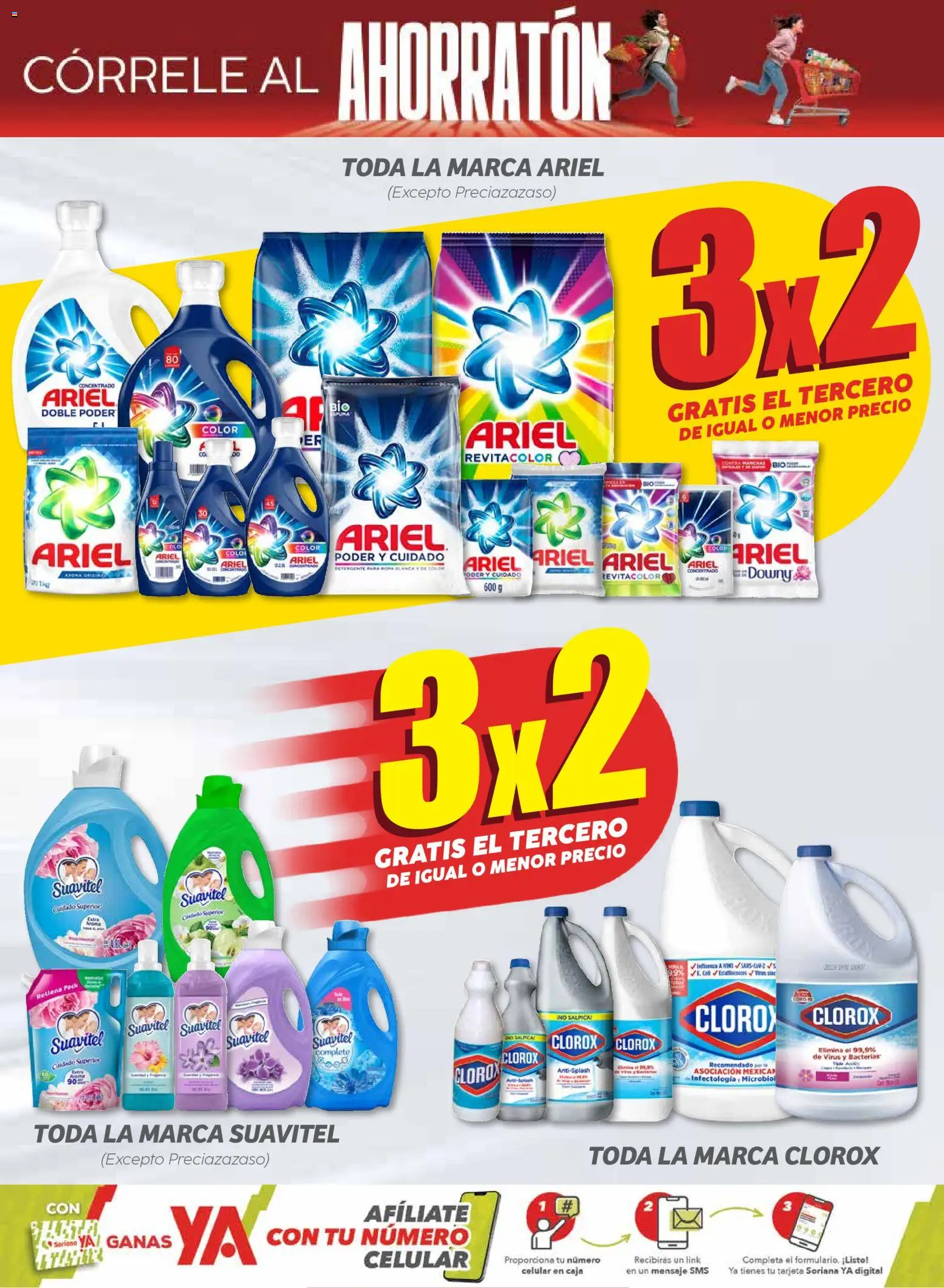Nuevas ofertas de Soriana válidas en toda la República Mexicana desde el 06.11.2025. ¡Encuentra las mejores ofertas en Soriana - Ahorratón Soriana Mercado Nacional! | Página: 9 | Productos: Detergente, Cloro, Ropa, Caja