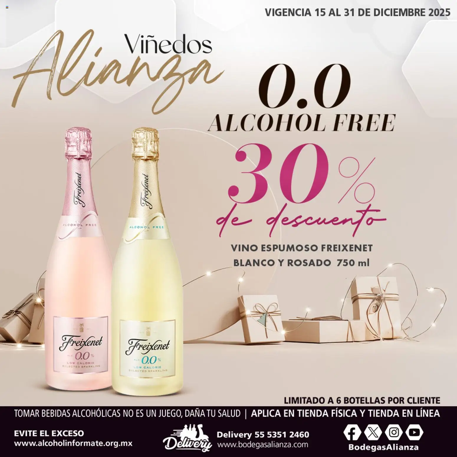 Nuevas ofertas de Bodegas Alianza válidas en toda la República Mexicana desde el 15.12.2025. ¡Encuentra las mejores ofertas en Bodegas Alianza catálogo Viñedos Alianza! | Página: 3 | Productos: Vino