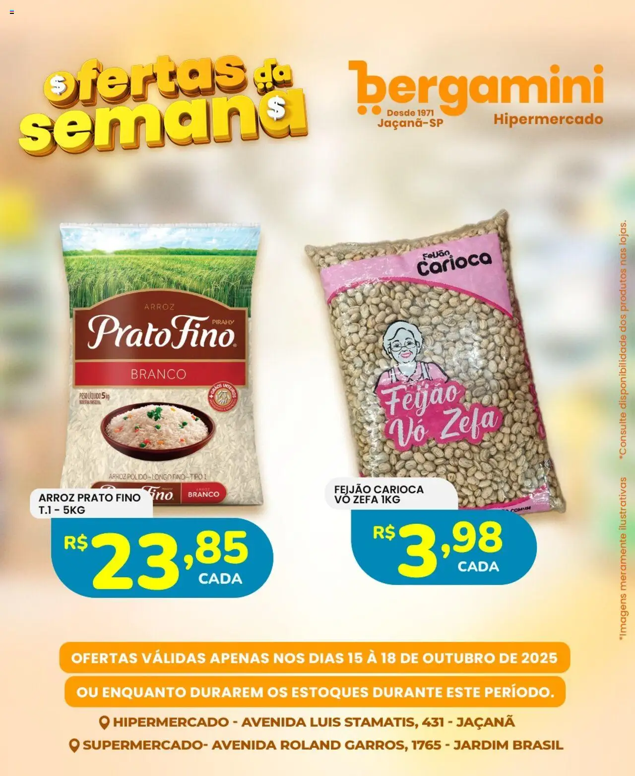 Supermercado Bergamini Folheto - válido de 15.10.2025 | Página: 5 | Produtos: Feijão, Arroz
