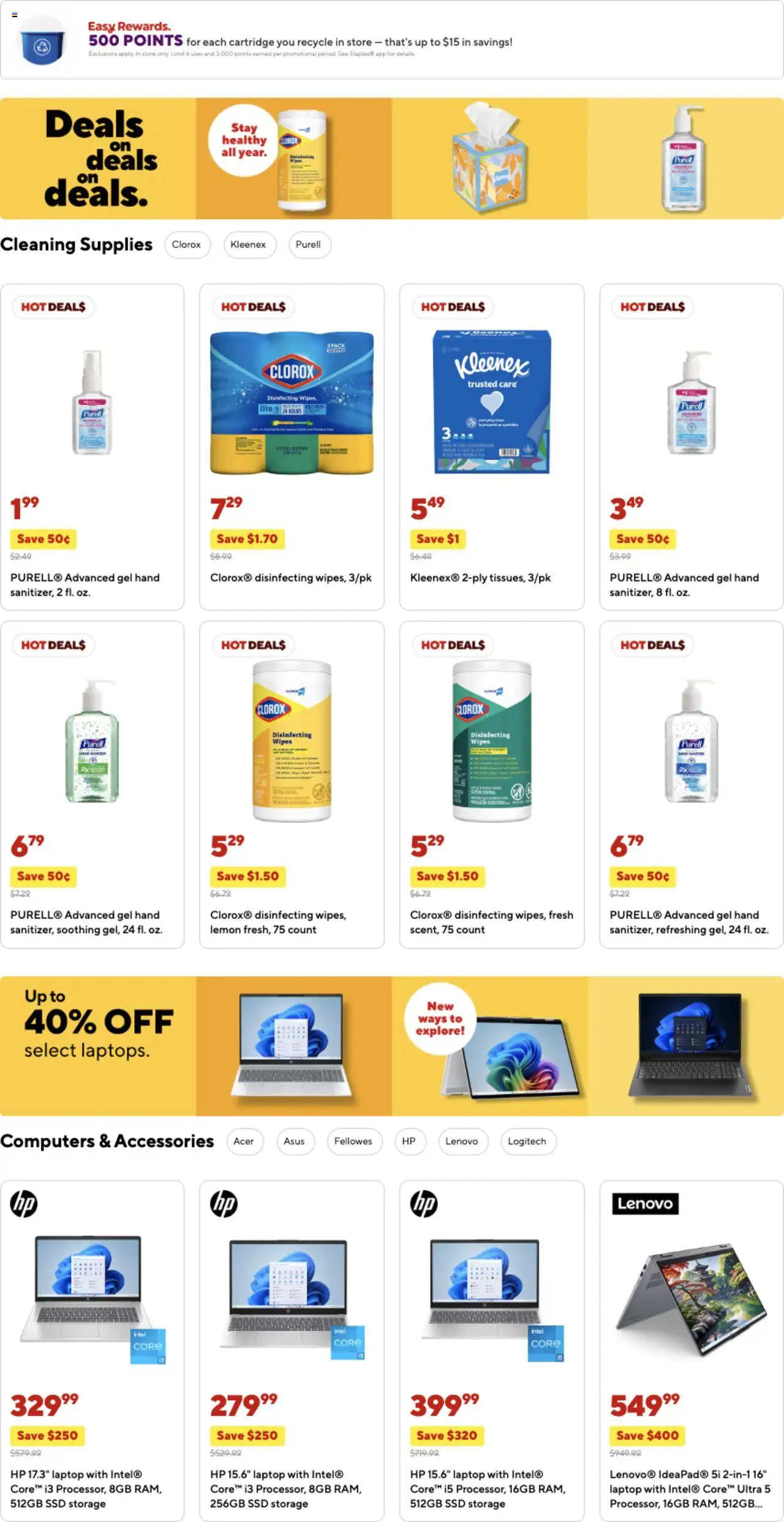 Staples Weekly Ad - valid from 10.08.2025 | Page: 7 | Products: Lemon, Laptop, SSD