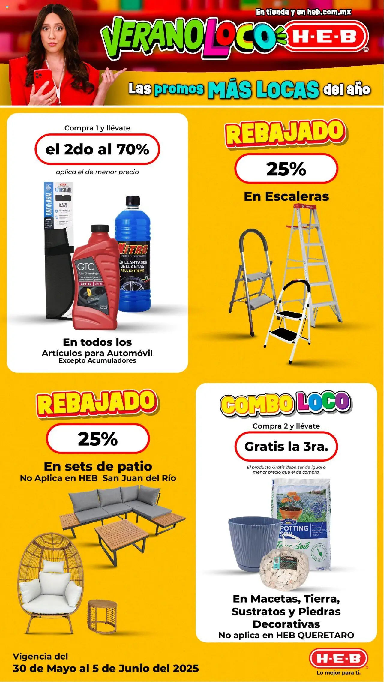 Nuevas ofertas de H-E-B válidas en toda la República Mexicana desde el 30.05.2025. ¡Encuentra las mejores ofertas en H-E-B folleto Verano Loco ! | Página: 10 | Productos: Aceite, Té