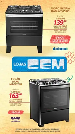 Lojas Cem - Ofertas atuais - Pré-Visualização do folheto da loja Lojas Cem, válido de 01.10.2025 | Página: 42 | Produtos: Fogão, Mesa, Faca, Carne