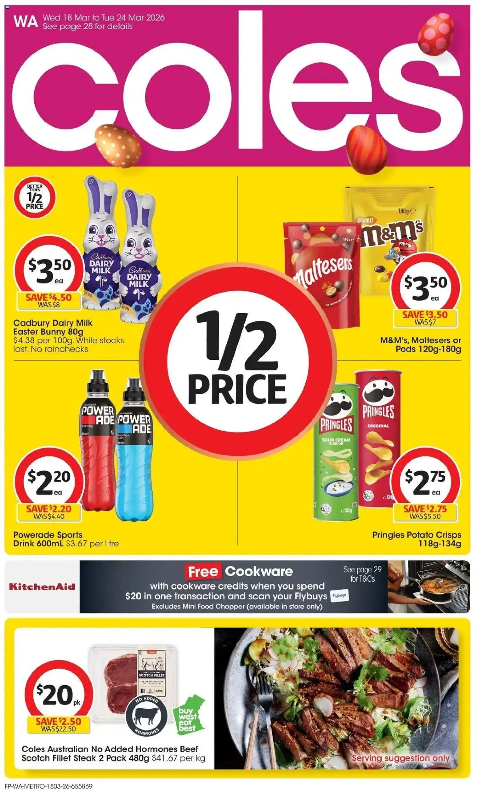 Coles catalogue - valid from 17.03.2026 | Page: 1 | Products: Cookware, Cream, Steak, Scotch