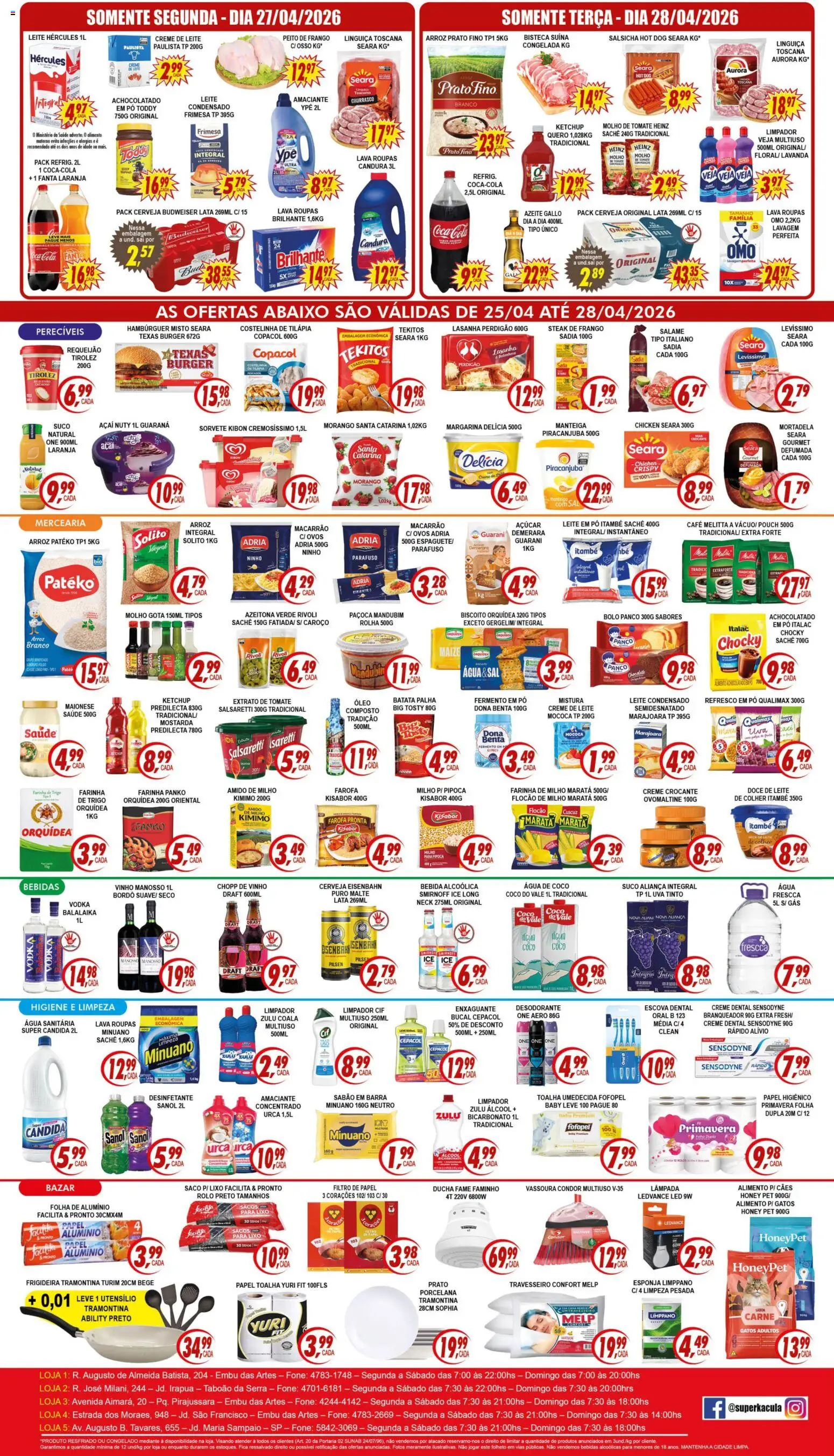 Kaçula Folheto - válido de 25.04.2026 | Página: 2 | Produtos: Ovos, Creme de leite, Doce de leite, Água sanitária