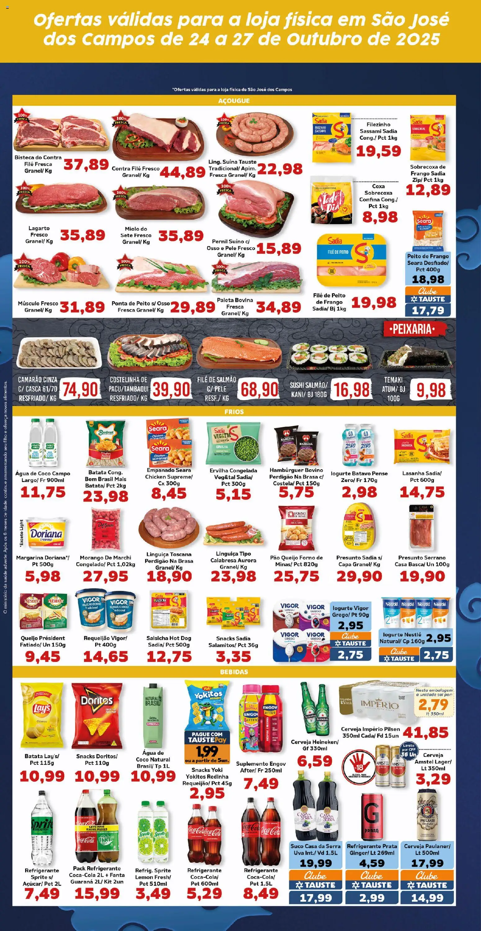 Tauste Folheto - válido de 24.10.2025 | Página: 4 | Produtos: Doriana, Contra filé, Pão, Refrigerante