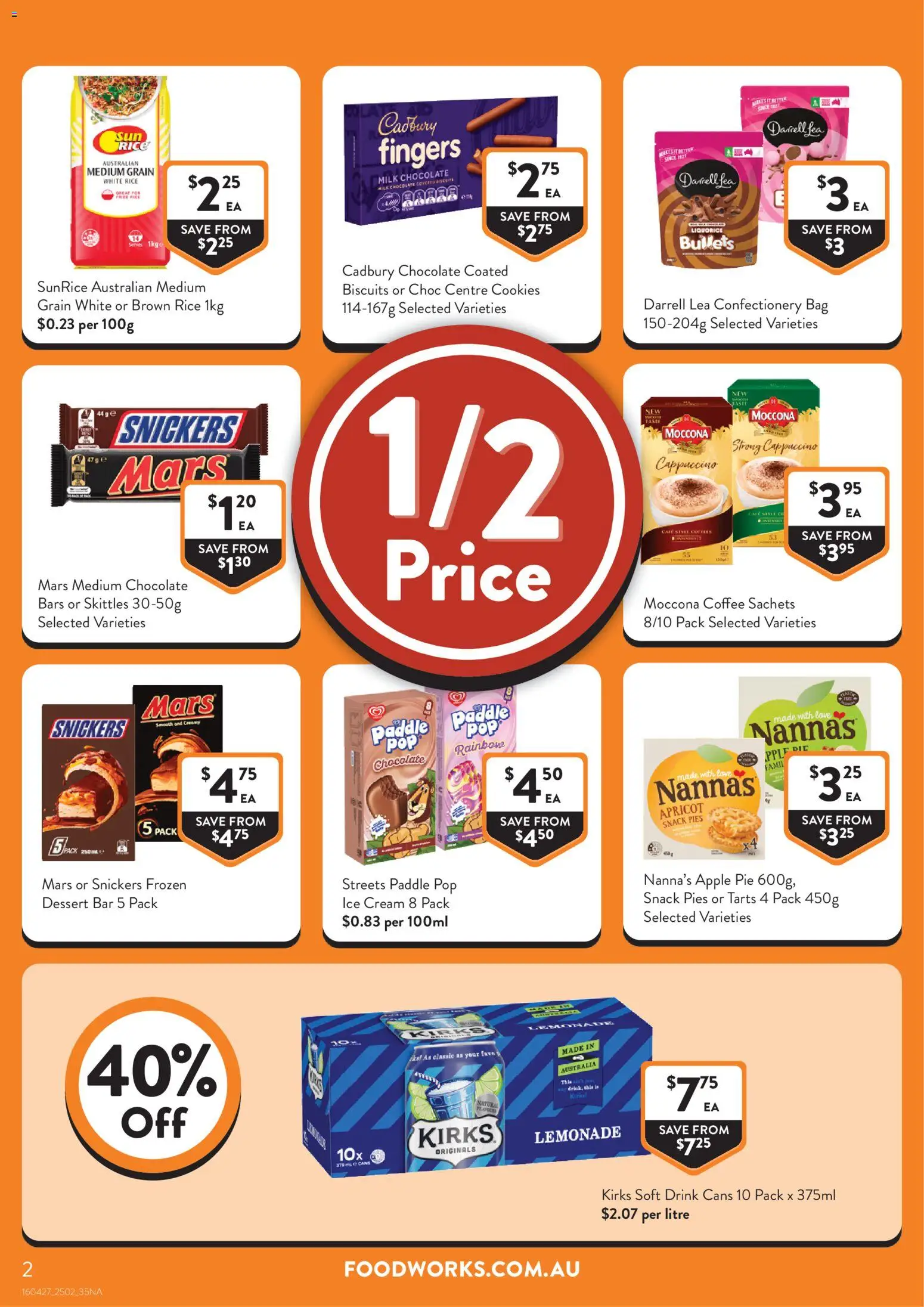 Foodworks catalogue - valid from 25.02.2026 | Page: 2 | Products: Rice, Cream, Moccona, Bag