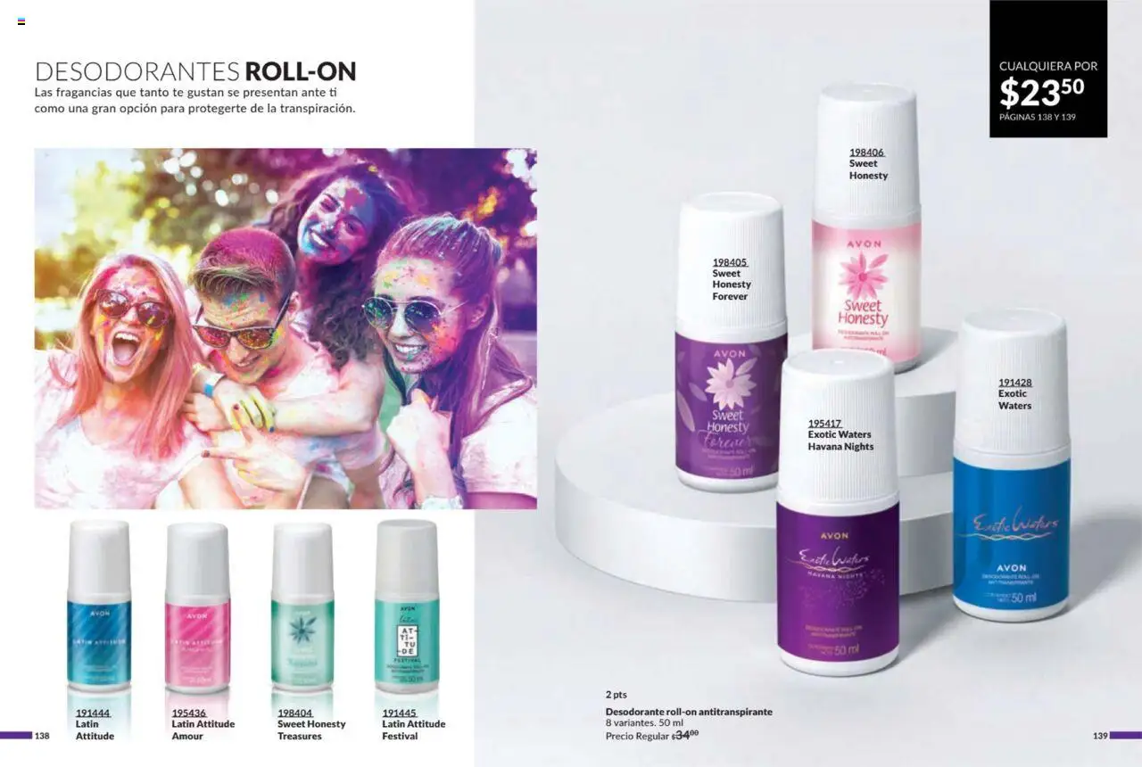 Nuevas ofertas de AVON válidas en toda la República Mexicana desde el 11.07.2025. ¡Encuentra las mejores ofertas en AVON campaña 11 2025! | Página: 71 | Productos: Desodorante, Antitranspirante, Té