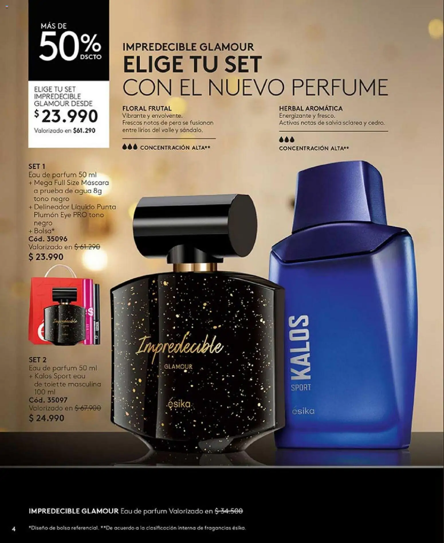 Catálogo Ésika Campaña 1 │ válido desde el 01.01.2026 | Página: 4 | Productos: Bolsa, Perfume, Máscara, Plumón