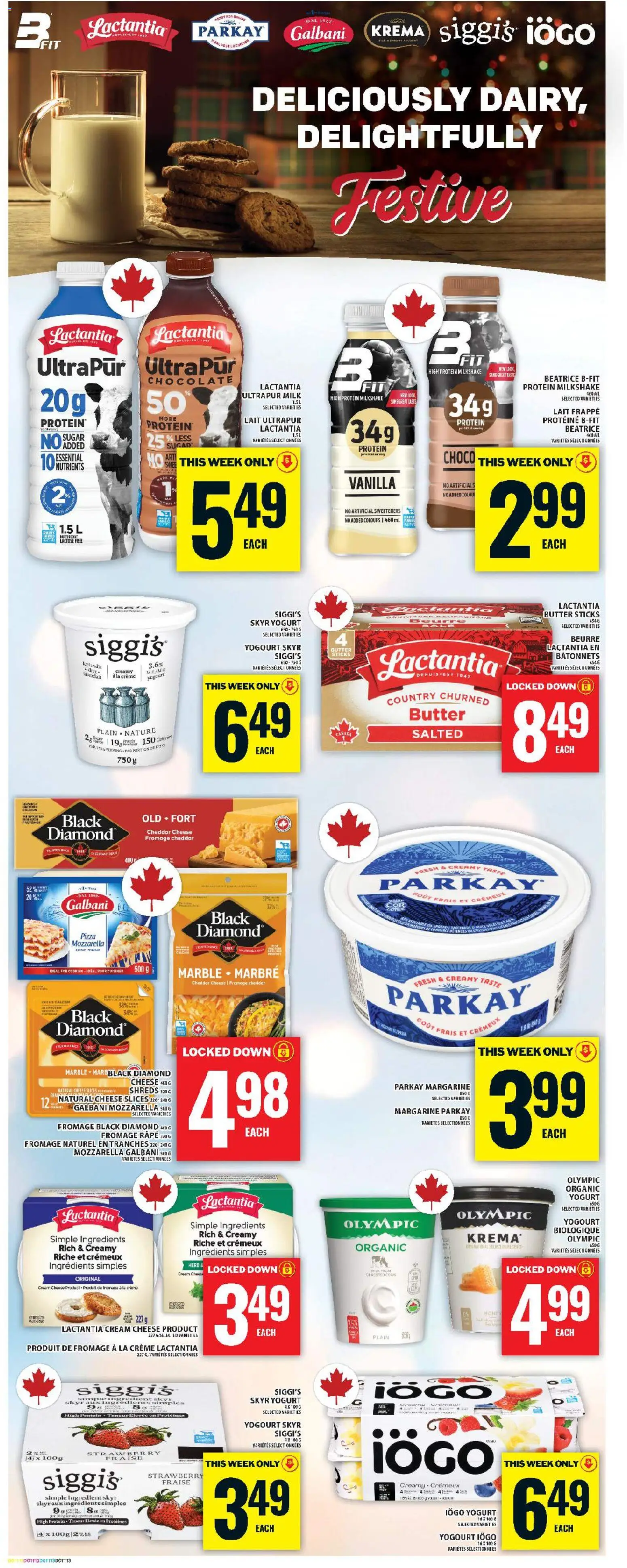 Food Basics flyer valid from 27.11.2025 | Page: 18 | Products: Cream, Milk, Yogurt, Pizza