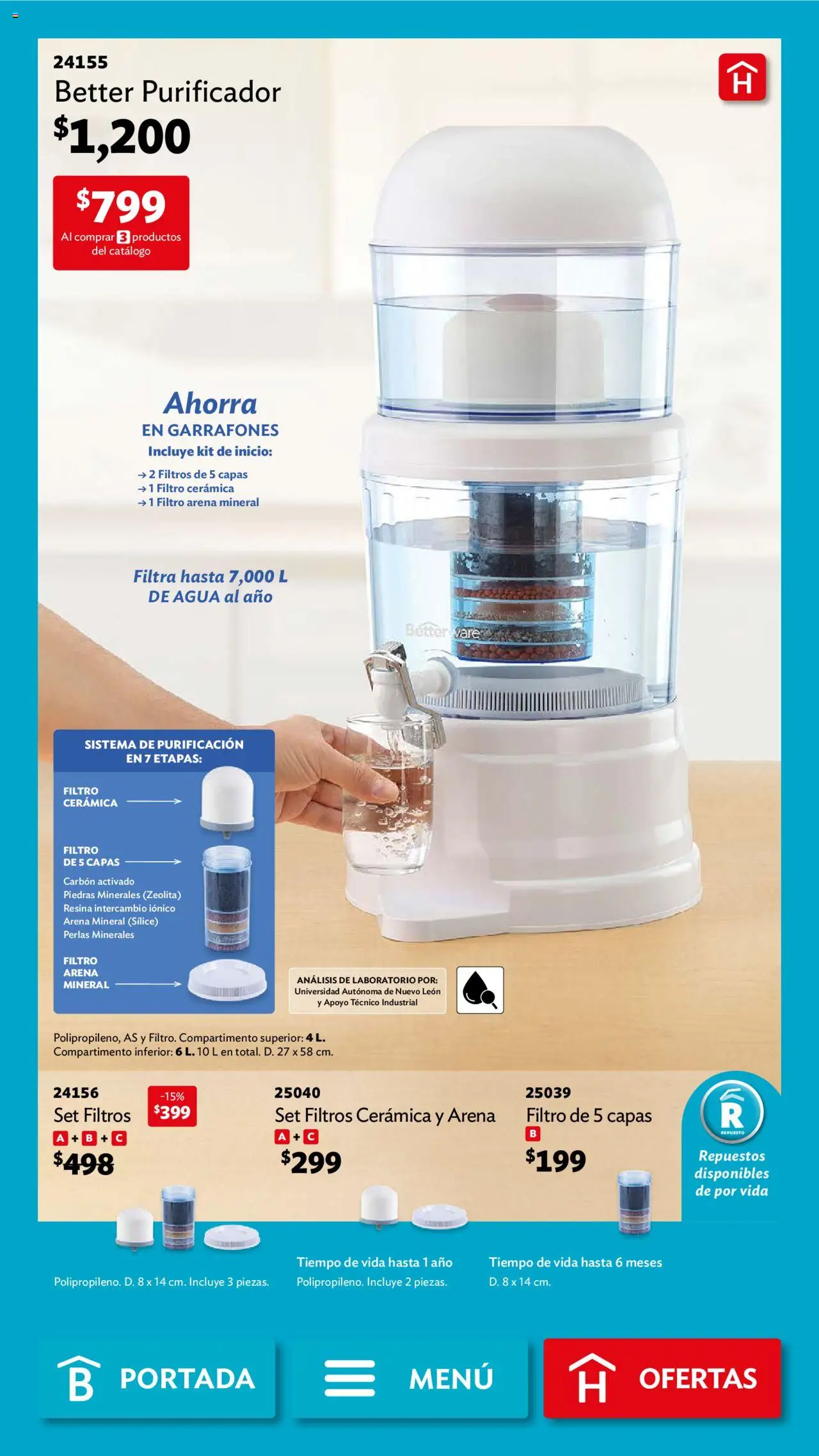 Nuevas ofertas de Betterware válidas en toda la República Mexicana desde el 01.09.2025. ¡Encuentra las mejores ofertas en Betterware - Campaña 9 2025! | Página: 63 | Productos: Agua, Purificador