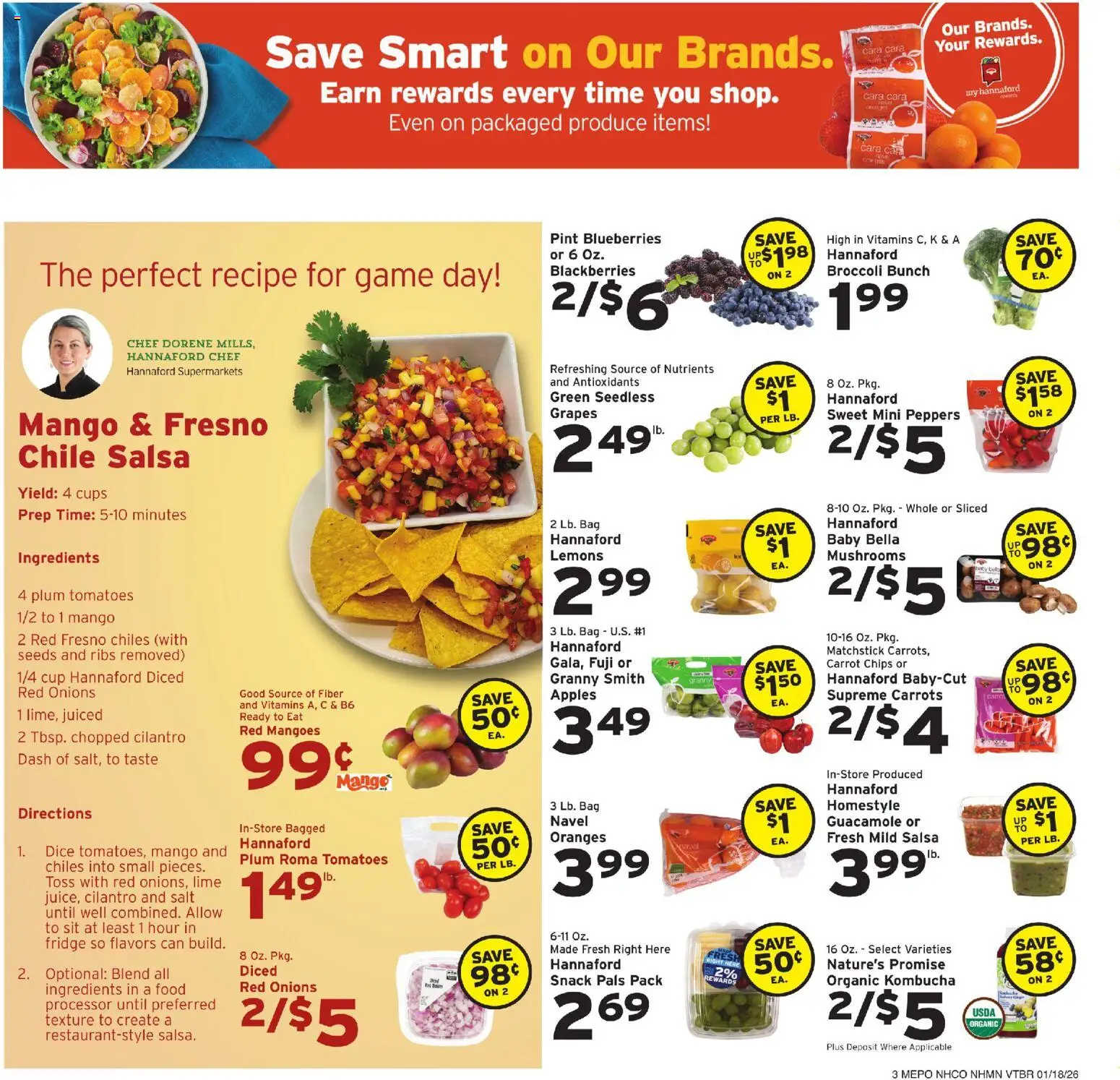 Hannaford Weekly Ad - valid from 18.01.2026 | Page: 4 | Products: Apples, Carrot, Lime, Game