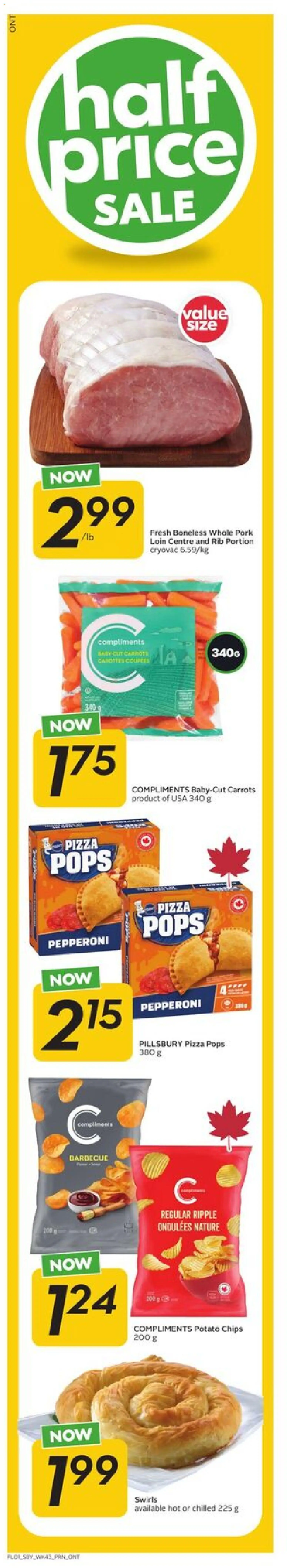 Sobeys flyer valid from 19.02.2026 | Page: 3 | Products: Chips, Pizza, Pork