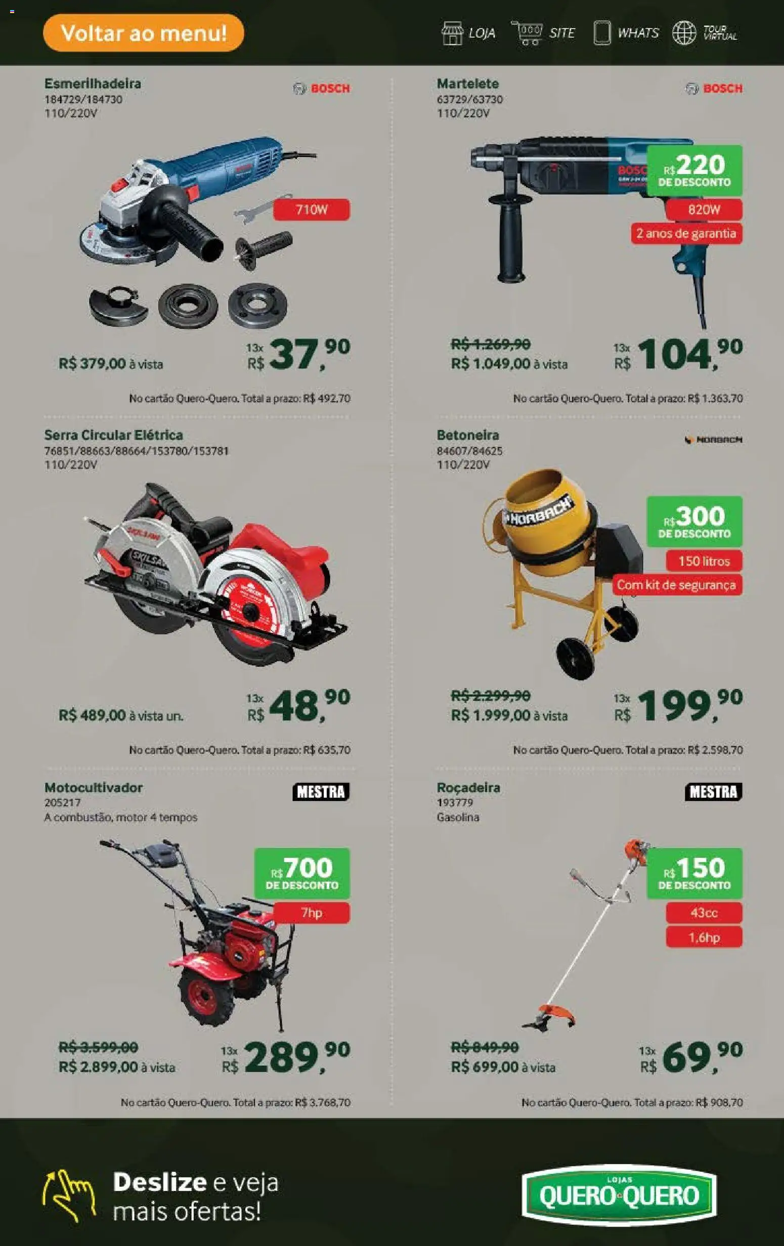 Lojas Quero-Quero Folheto - válido de 04.11.2025 | Página: 12 | Produtos: Esmerilhadeira, Martelete