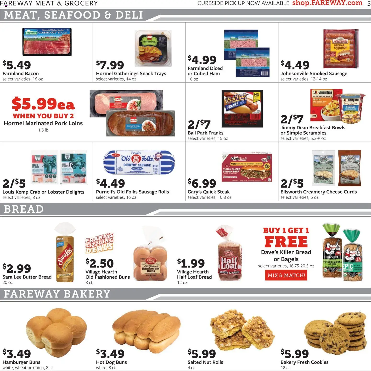 Fareway Weekly Ad - valid from 20.04.2026 | Page: 5 | Products: Bakery, Butter, Cheese, Pork