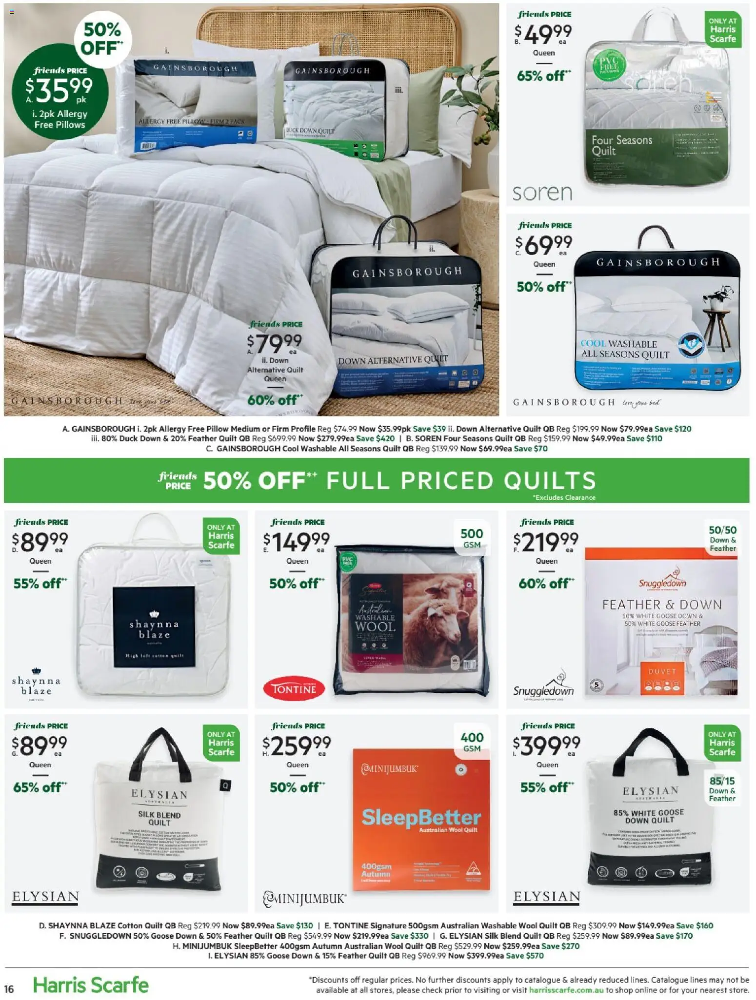 Harris Scarfe catalogue - valid from 07.11.2025 | Page: 16 | Products: Duck, Bed, Pillow, Allergy
