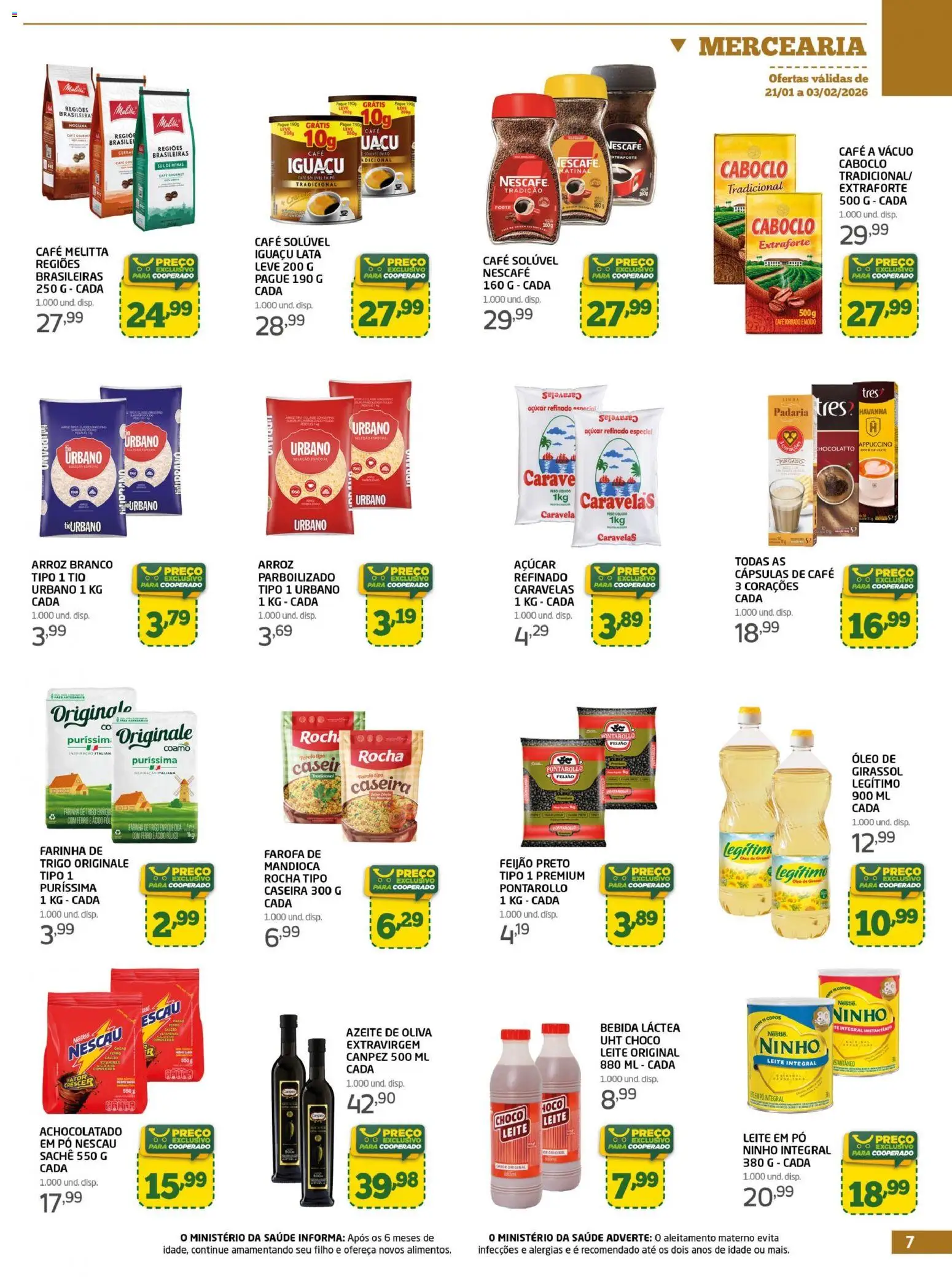 Cooper Folheto - válido de 21.01.2026 | Página: 7 | Produtos: Pó, Leite integral, Farinha de trigo, Leite