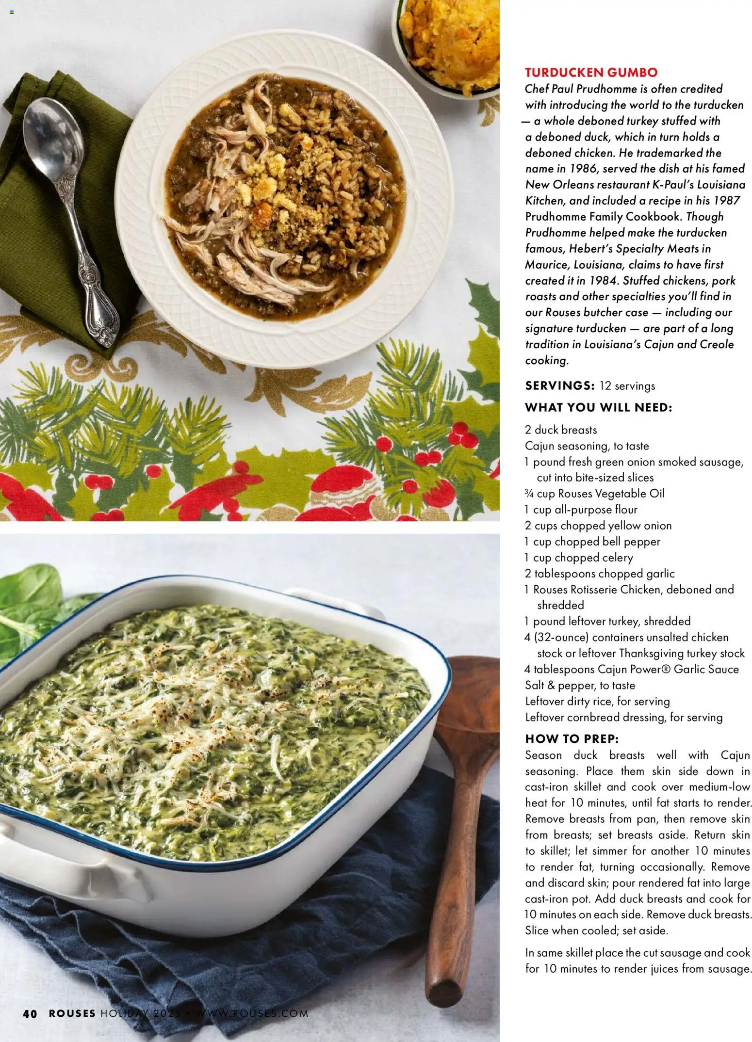 Rouses Magazine Winter 2025 - valid from 20.11.2025 | Page: 42 | Products: Skillet, Pork, Garlic, Case