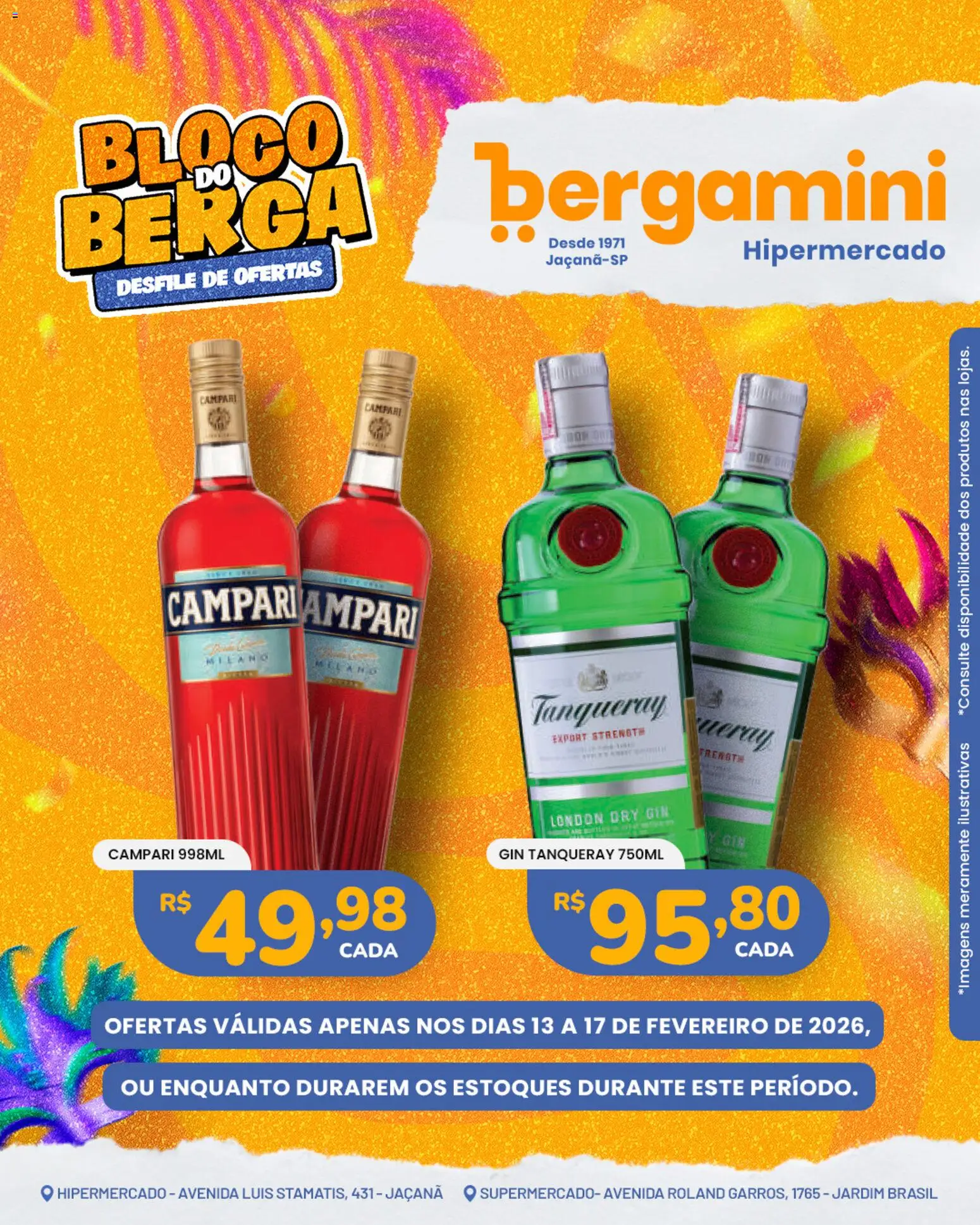 Supermercado Bergamini Folheto - válido de 13.02.2026 | Página: 16 | Produtos: Gin, Campari