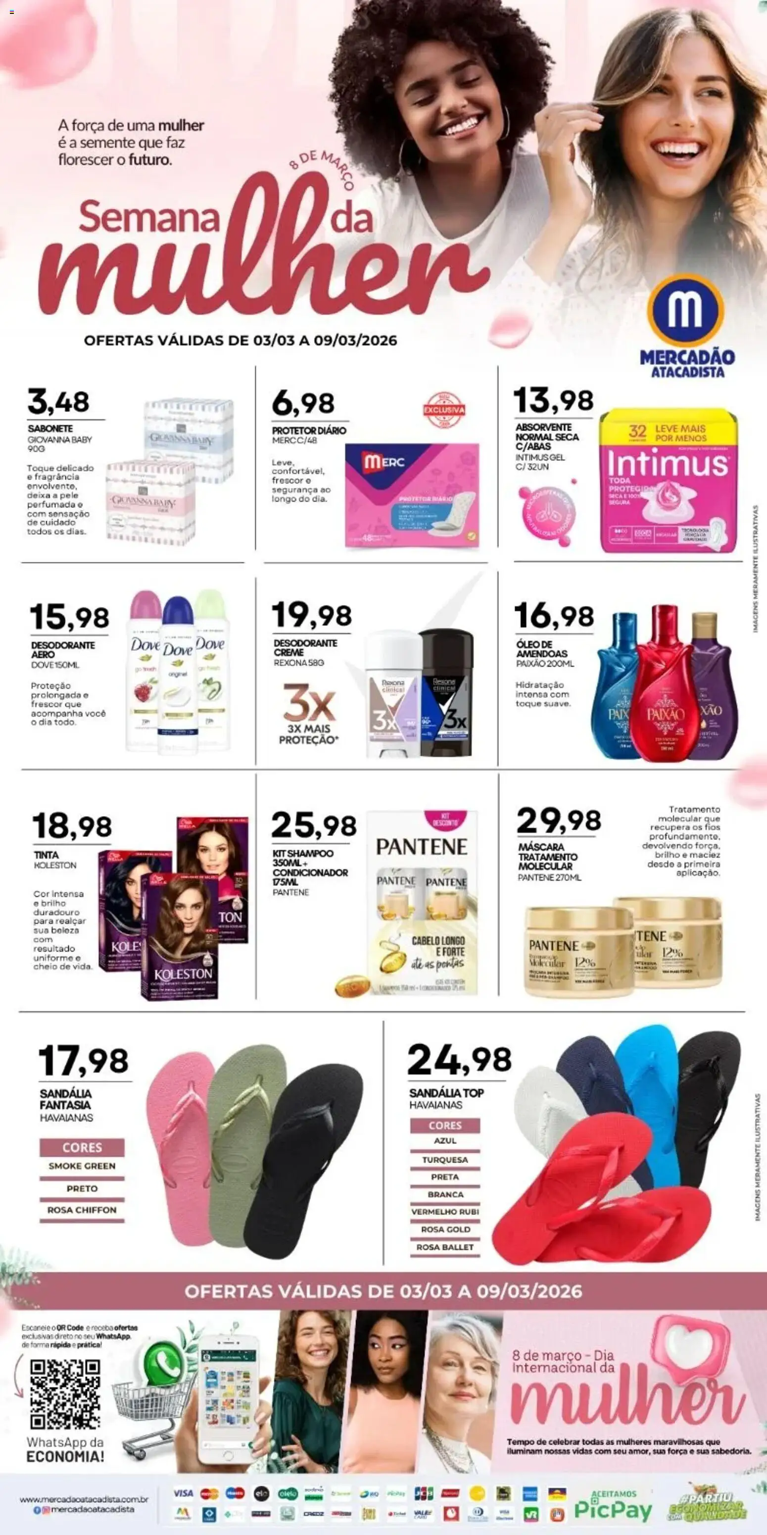 Mercadão Atacadista Folheto - válido de 03.03.2026 | Página: 1 | Produtos: Shampoo, Fragrância, Rexona, Tinta