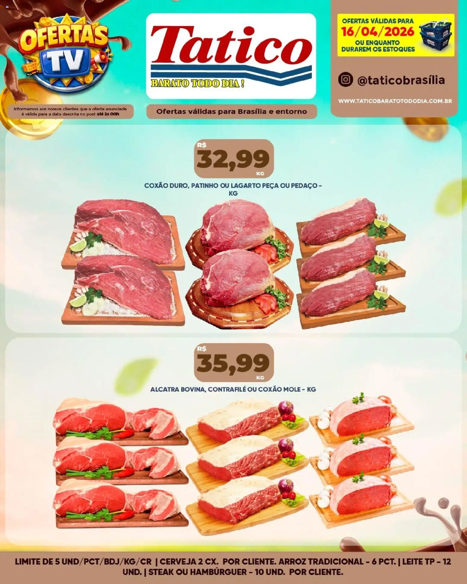 Tatico Folheto - válido de 16.04.2026 | Página: 15 | Produtos: Alcatra, Cerveja, Arroz, Hambúrguer
