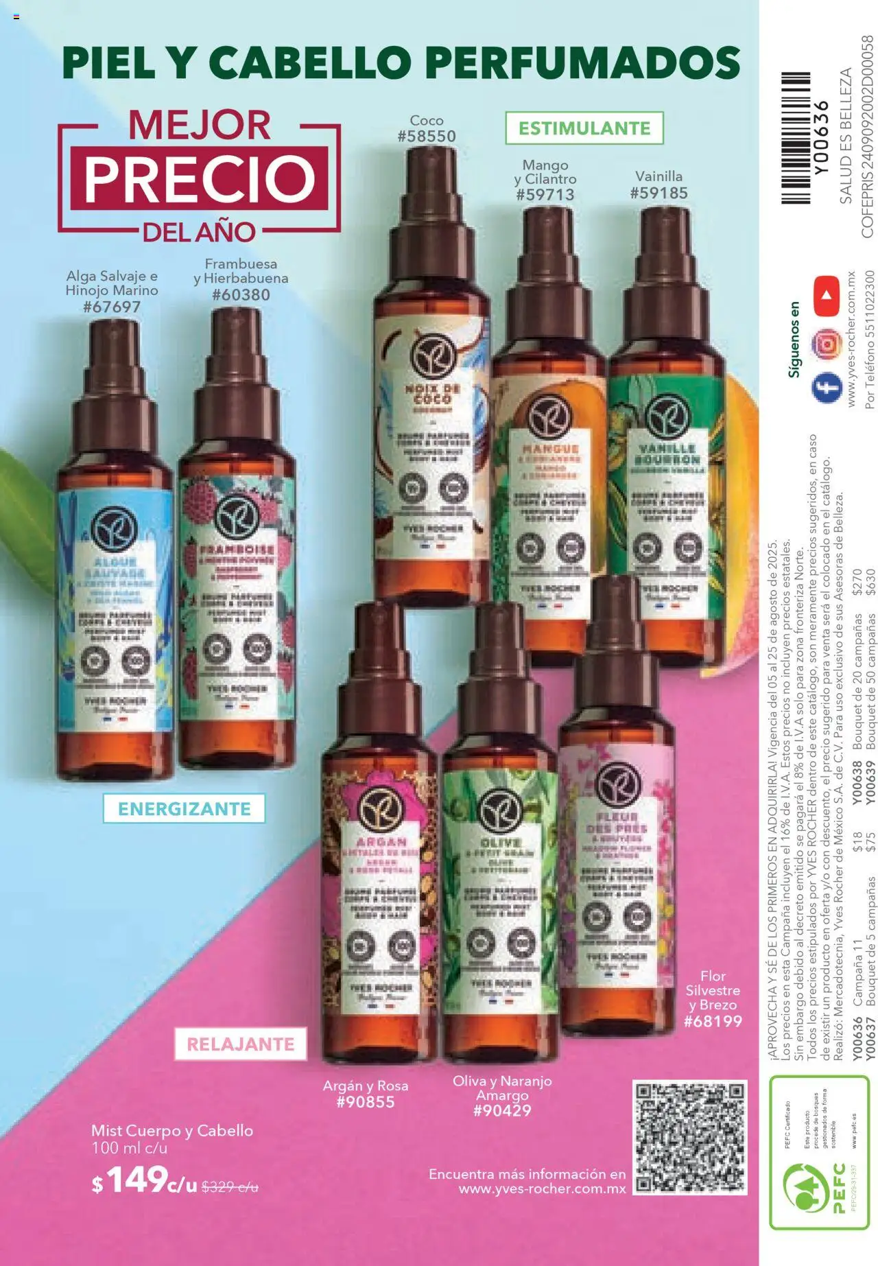 Nuevas ofertas de Yves Rocher válidas en toda la República Mexicana desde el 05.08.2025. ¡Encuentra las mejores ofertas en Yves Rocher - Campaña 11 2025! | Página: 118 | Productos: Hinojo, Mango, Teléfono, Campana