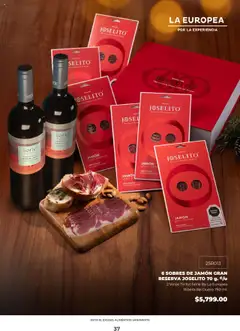 Vista previa de La Europea catálogo, nuevo folleto de la tienda, válido en México a partir del 22.09.2025 | Página: 37 | Productos: Paleta, Jamón