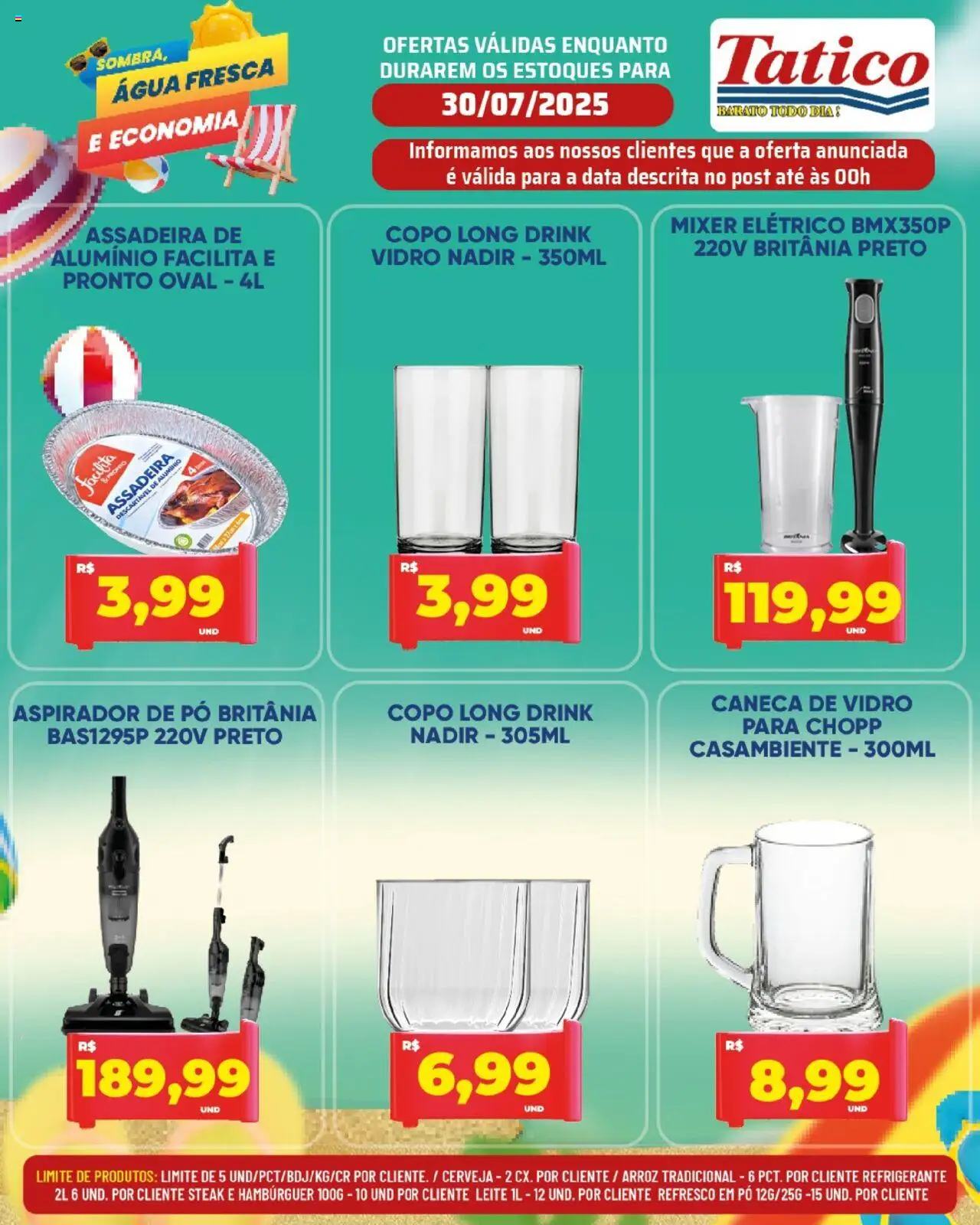 Tatico Folheto - válido de 30.07.2025 | Página: 16 | Produtos: Aspirador de pó, Refresco, Leite, Arroz