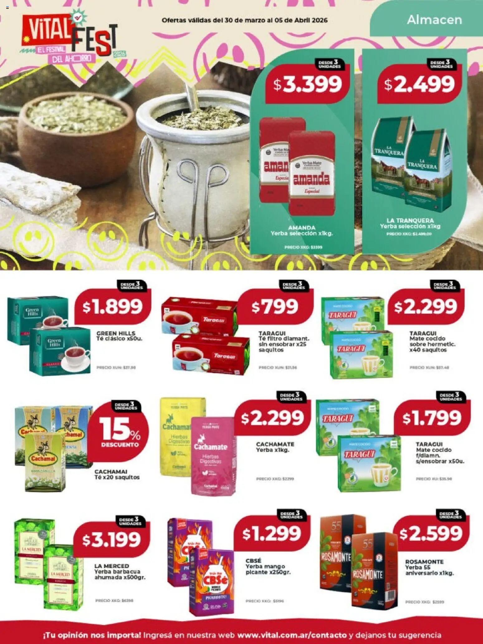 Vital -Ofertas - Laferrere  │ válido desde el 30.03.2026 | Página: 15 | Productos: Mate, Sobre, Yerba, Mango