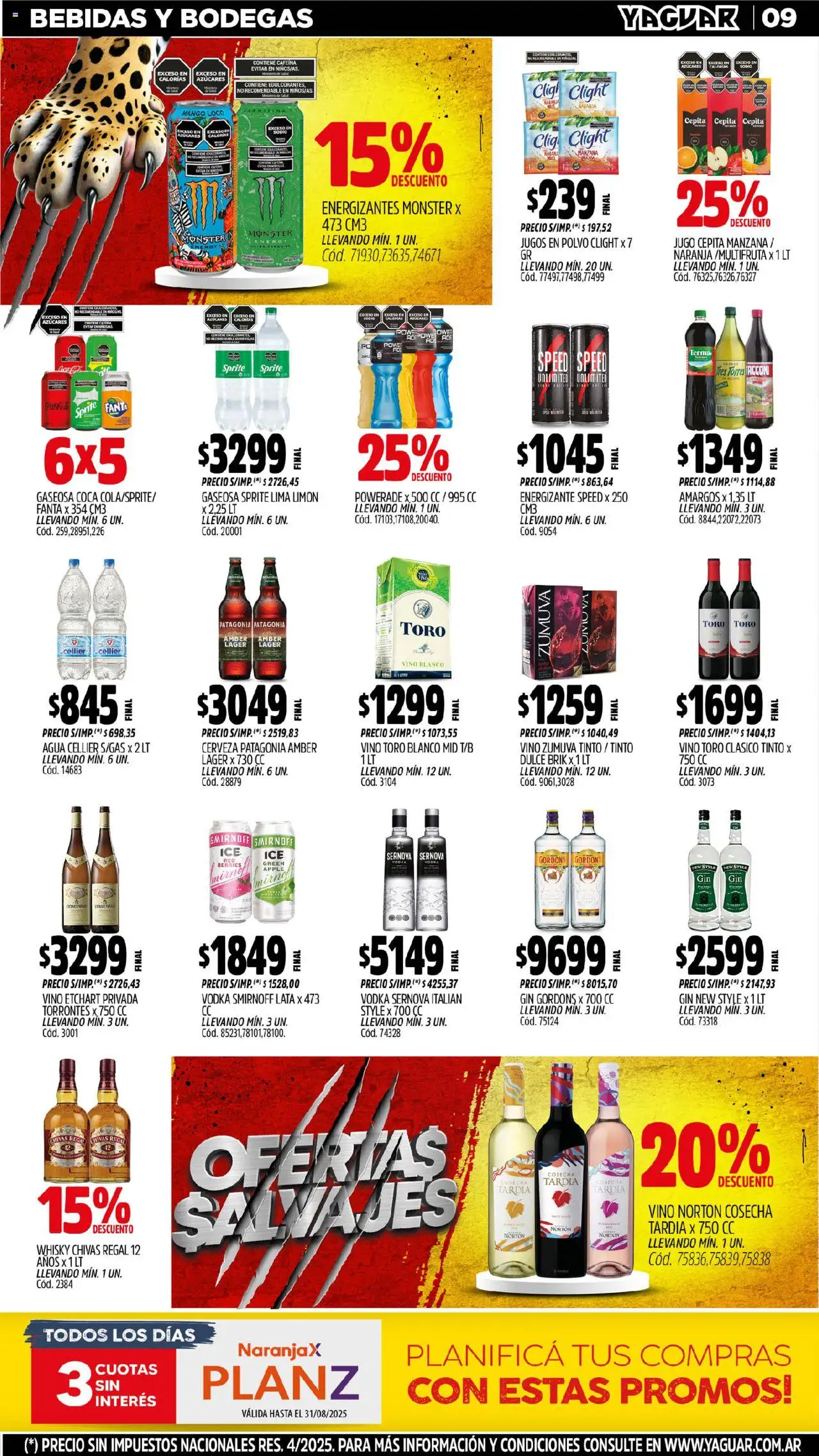 Yaguar - San Juan │ válido desde el 04.08.2025 | Página: 8 | Productos: Vodka, Polvo, Limón, Vino