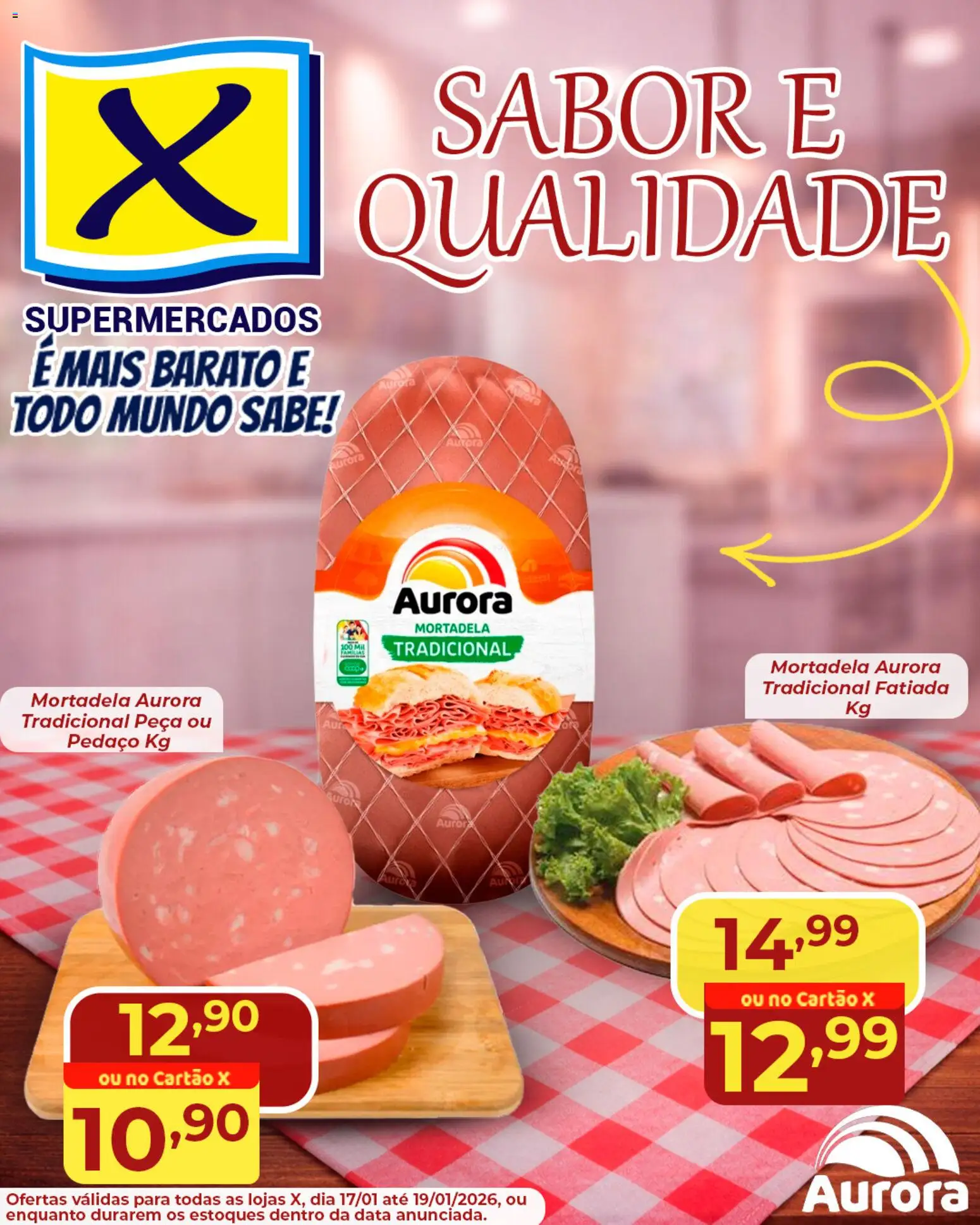 X Supermercados Folheto - válido de 17.01.2026 | Página: 1 | Produtos: Mortadela