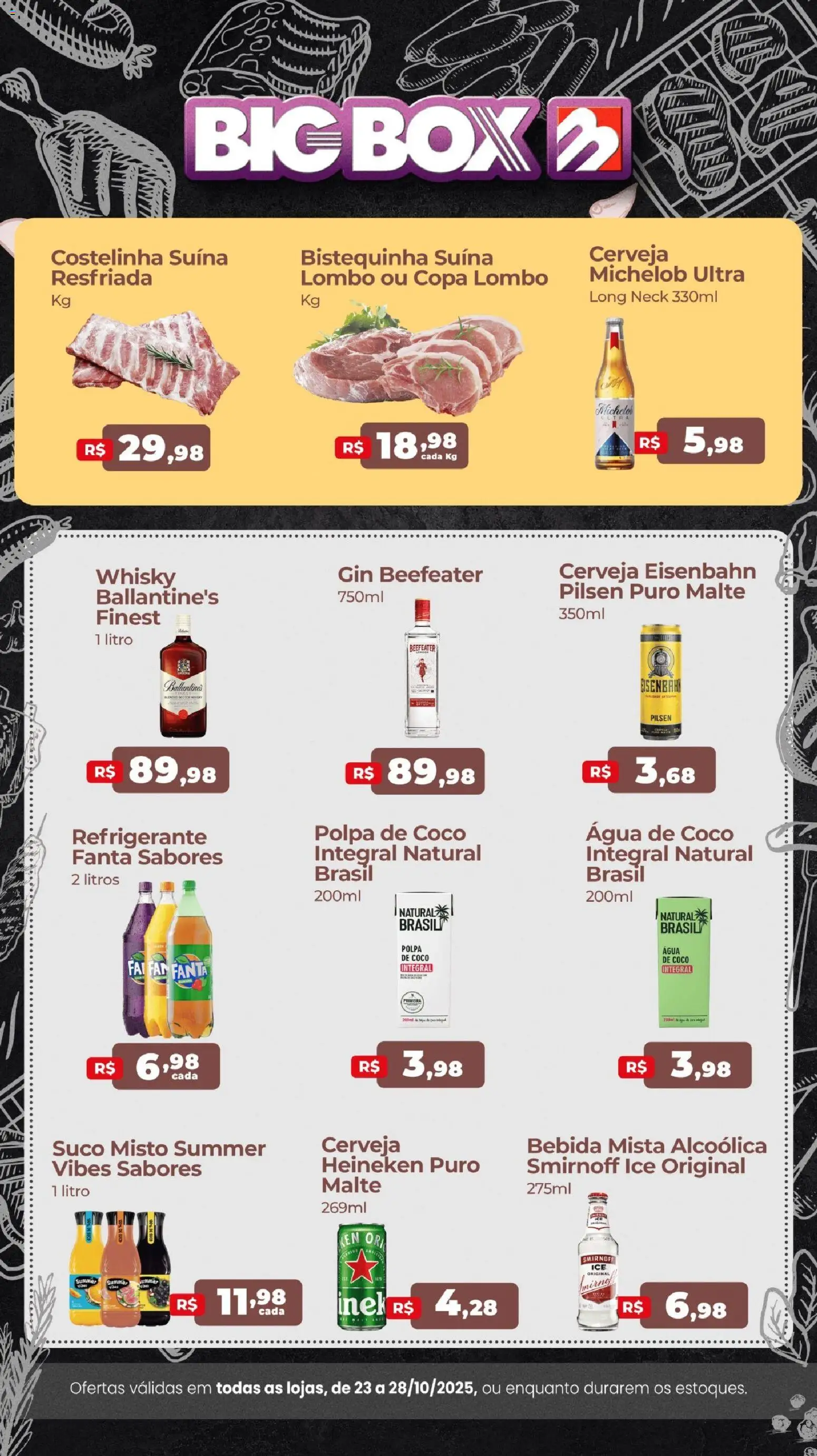 Big Box Folheto - válido de 23.10.2025 | Página: 2 | Produtos: Água de coco, Whisky, Suco, Refrigerante