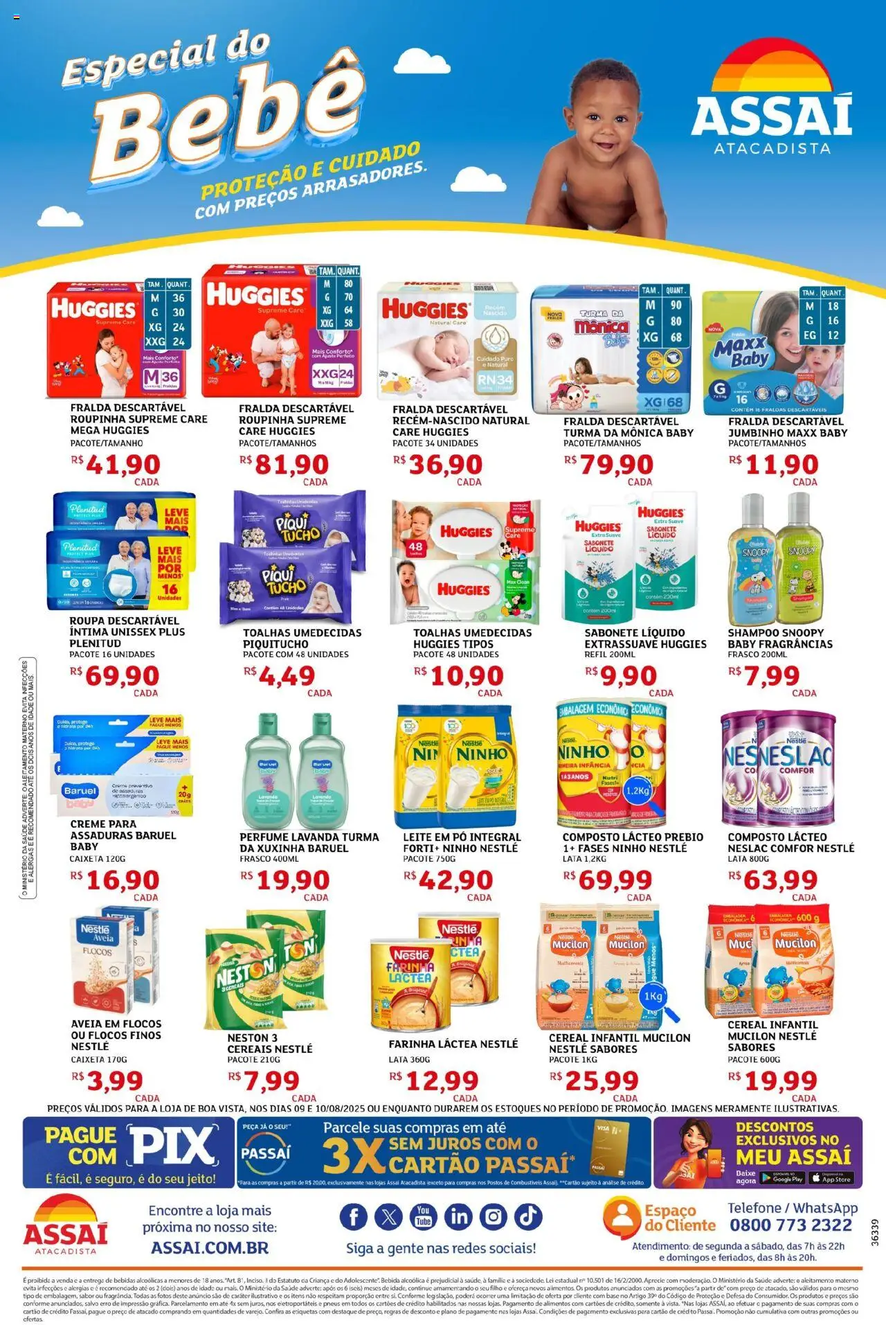 Assaí Atacadista Folheto - válido de 09.08.2025 | Página: 3 | Produtos: Shampoo, Pneus, Bebida, Leite em pó