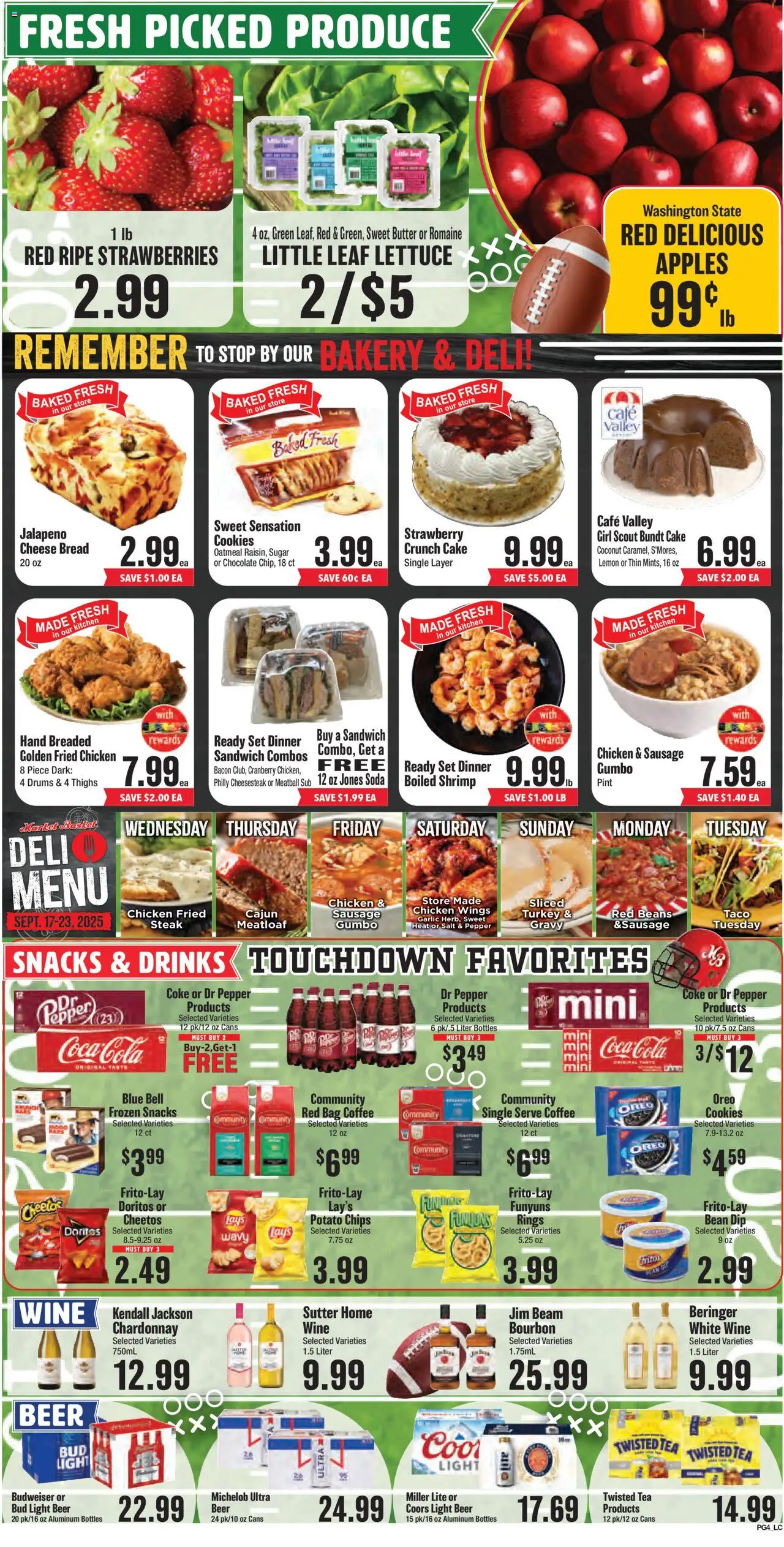 Market Basket Weekly Ad - valid from 17.09.2025 | Page: 4 | Products: Bread, Cookies, Sugar, Pepper