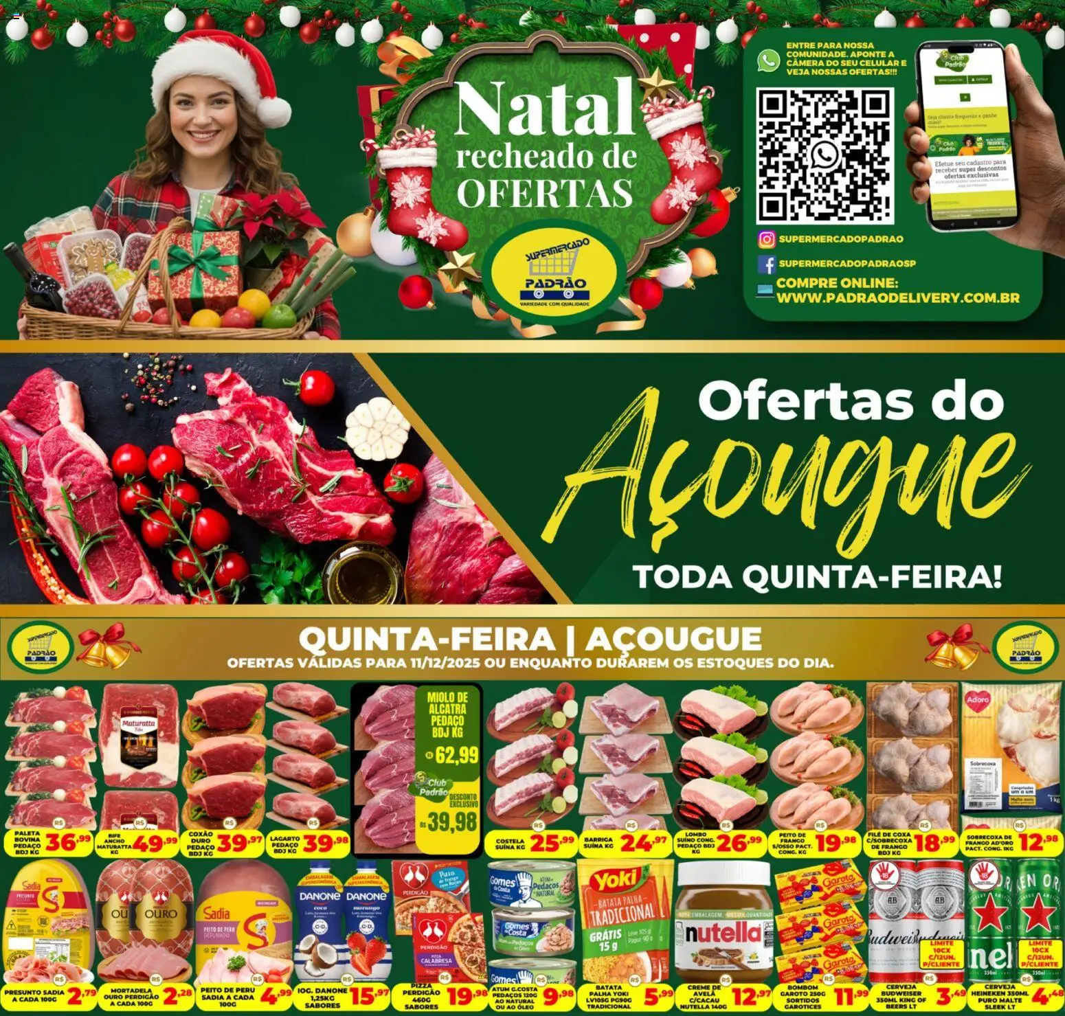 Supermercado Padrão Folheto - válido de 11.12.2025 | Página: 1 | Produtos: Celular, Presunto, Creme, Câmera