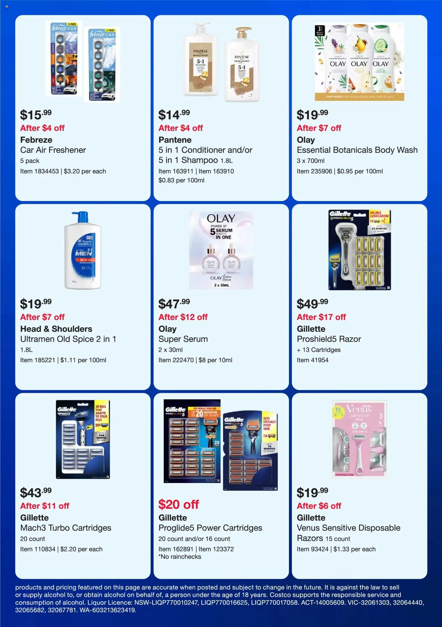 Costco catalogue - valid from 19.01.2026 | Page: 5 | Products: Shampoo, Conditioner, Razor, Razors