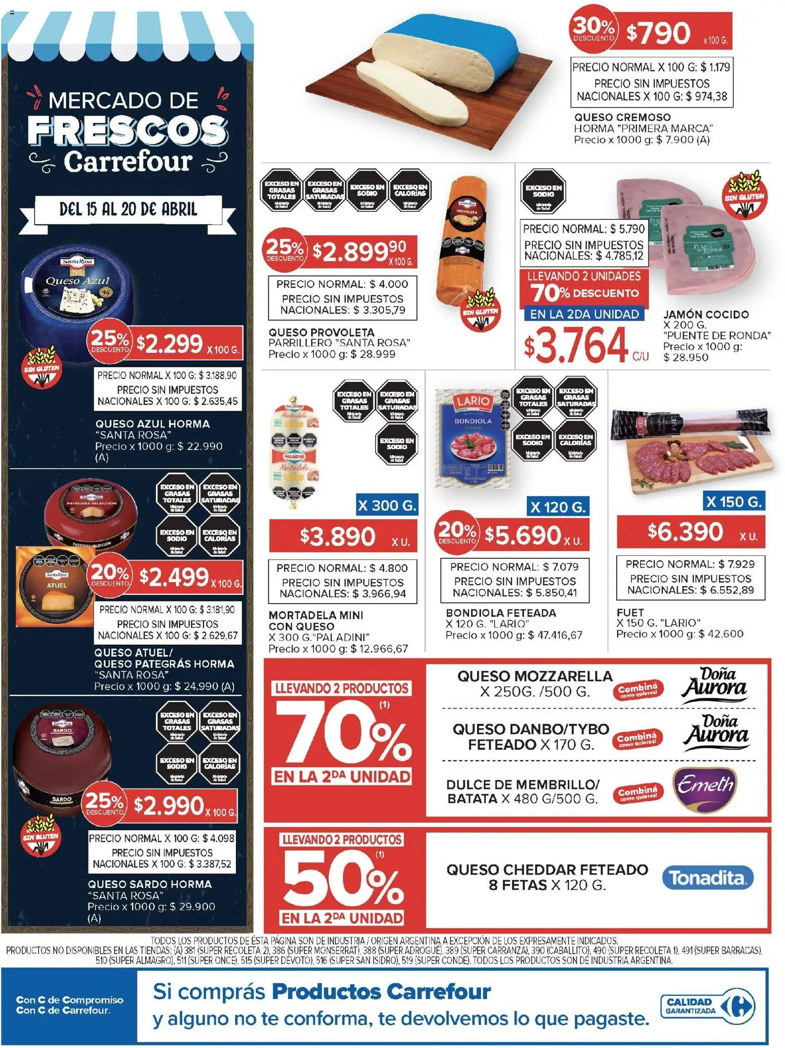 Carrefour ofertas │ válido desde el 15.04.2026 | Página: 16 | Productos: Jamón cocido, Batata, Jamón, Té