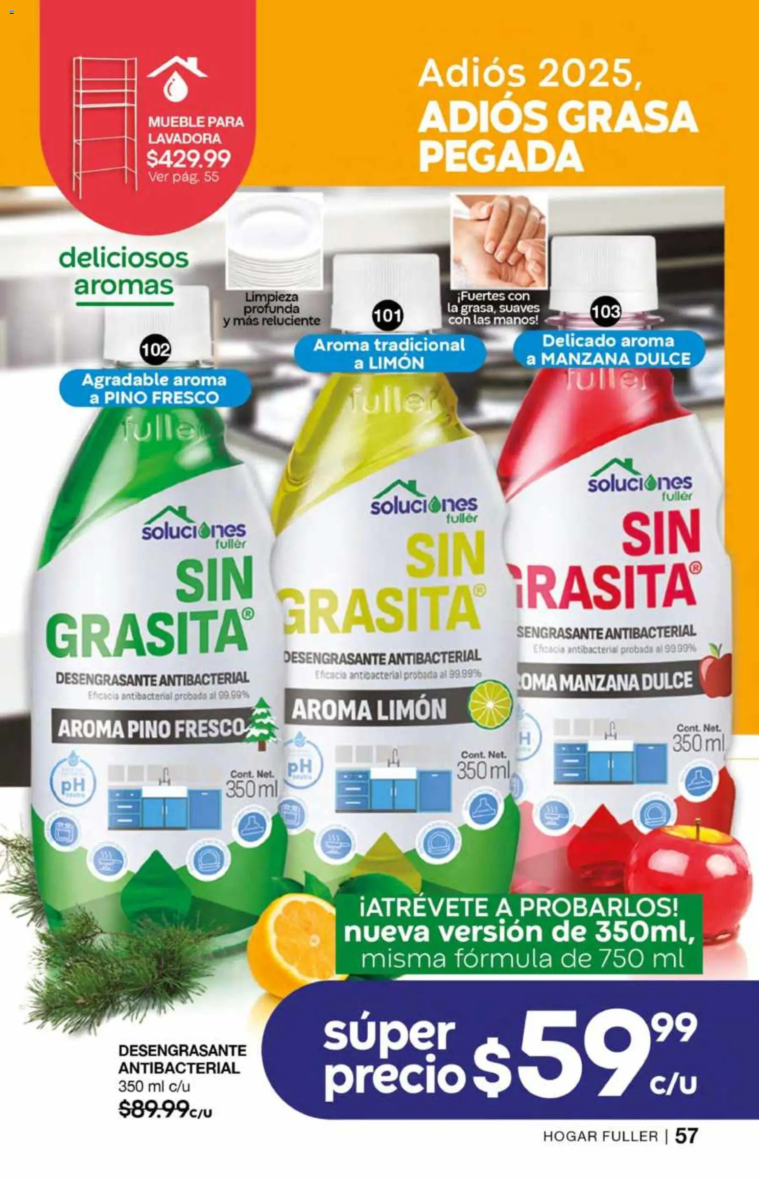 Nuevas ofertas de Fuller válidas en toda la República Mexicana desde el 26.11.2025. ¡Encuentra las mejores ofertas en Fuller campaña 17 2025! | Página: 59 | Productos: Manzana, Limón, Desengrasante, Lavadora