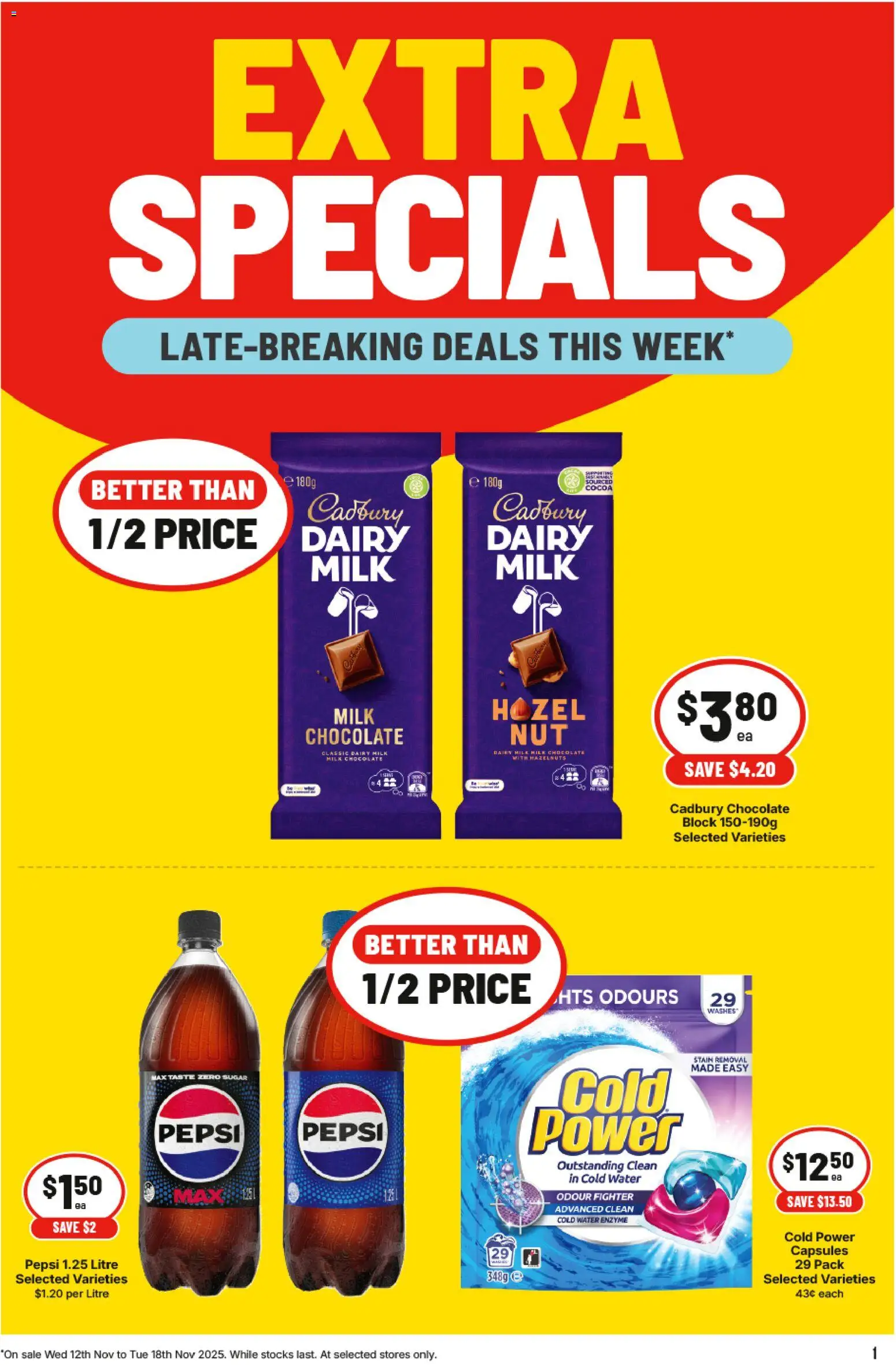 IGA catalogue - valid from 12.11.2025 | Page: 2 | Products: Milk, Dairy, Pepsi, Water