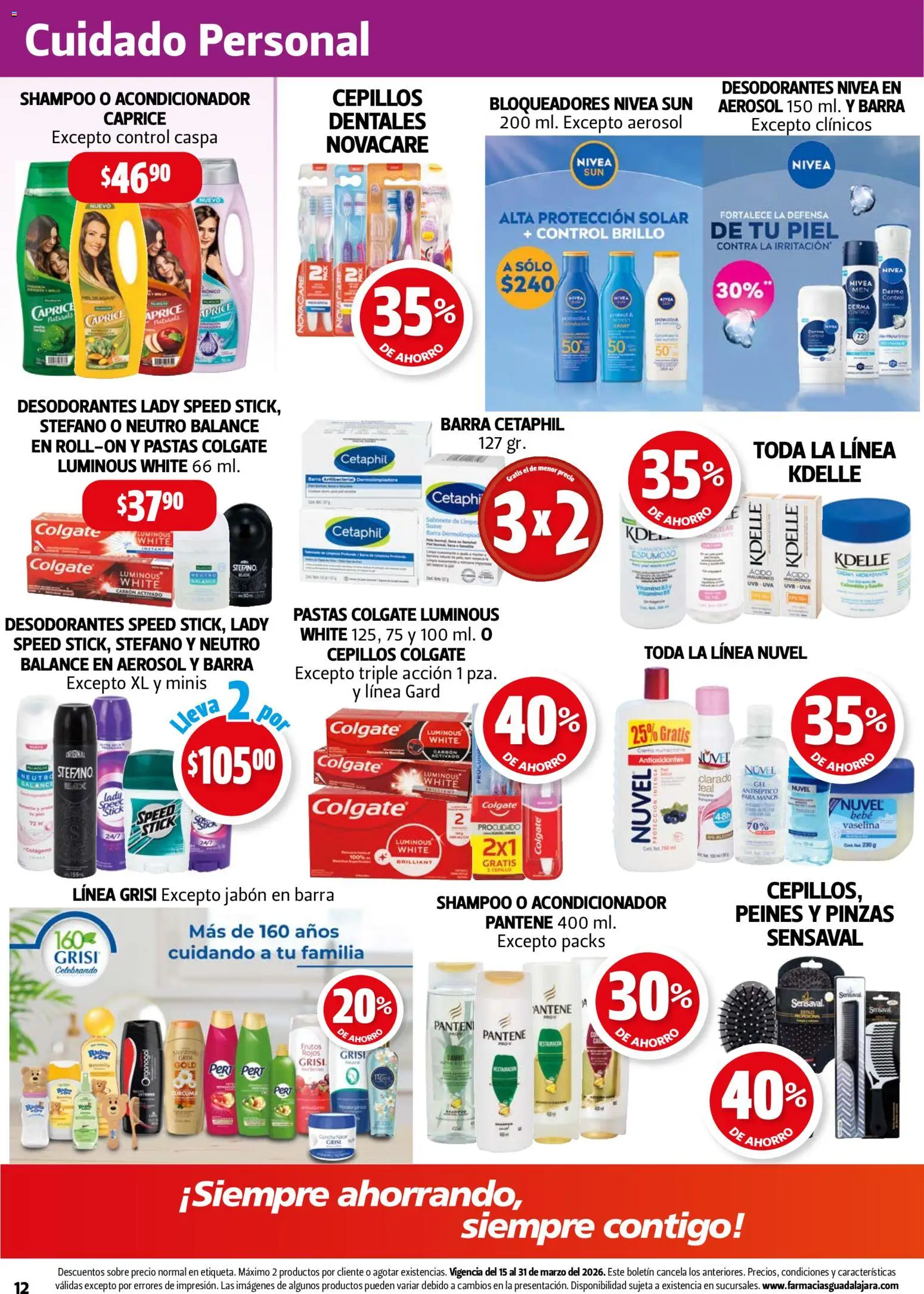 Nuevas ofertas de Farmacia Guadalajara válidas en toda la República Mexicana desde el 15.03.2026. ¡Encuentra las mejores ofertas en Farmacia Guadalajara catálogo! | Página: 12 | Productos: Uva, Cúrcuma, Acondicionador, Jabón