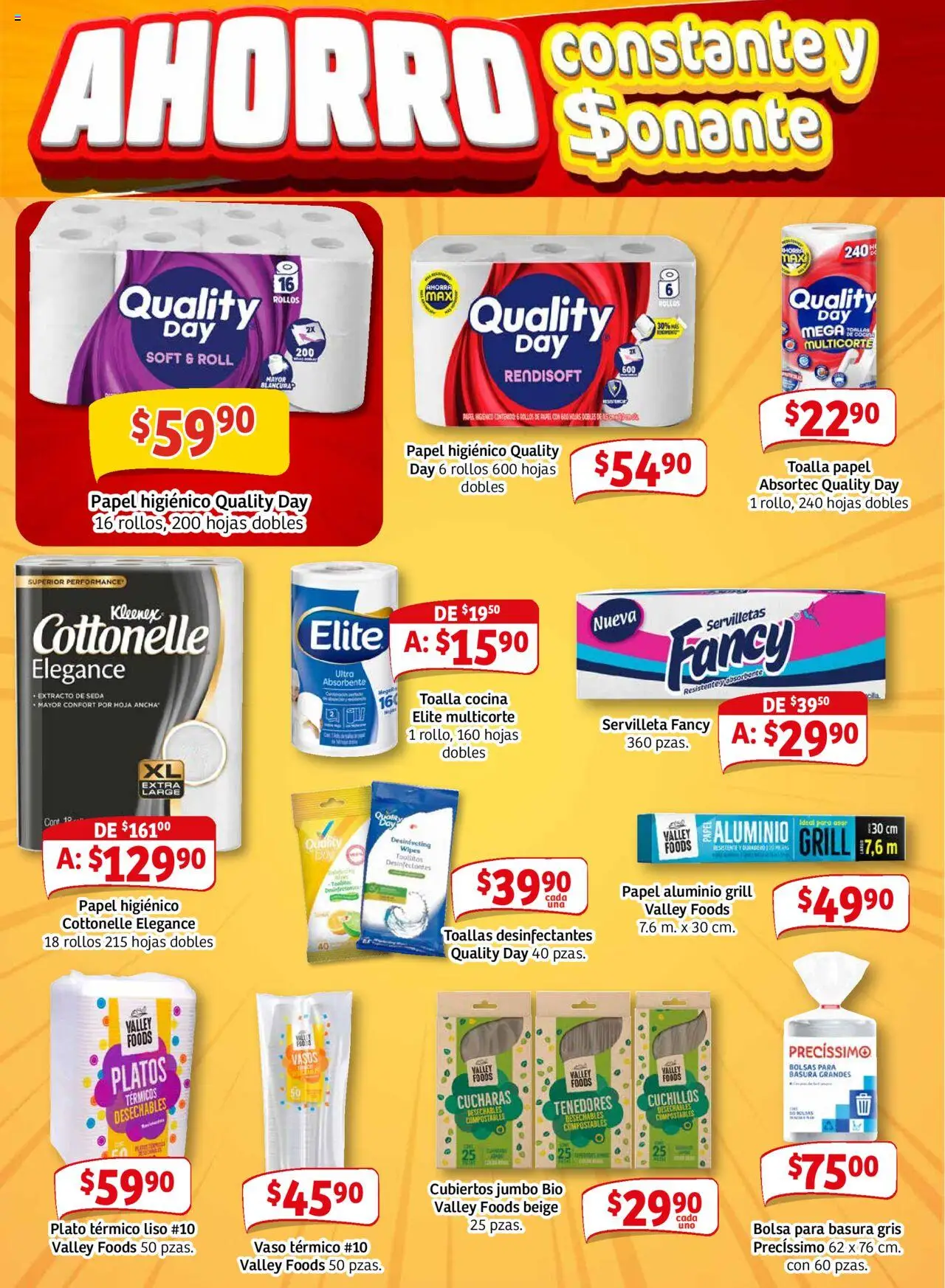 Nuevas ofertas de Soriana válidas en toda la República Mexicana desde el 16.10.2025. ¡Encuentra las mejores ofertas en Soriana - Pesito Valedor Mercado: Chih, Coah, Dur, NL, SLP, Tamps, Zac! | Página: 14 | Productos: Bolsa, Toalla, Papel higiénico, Cocina