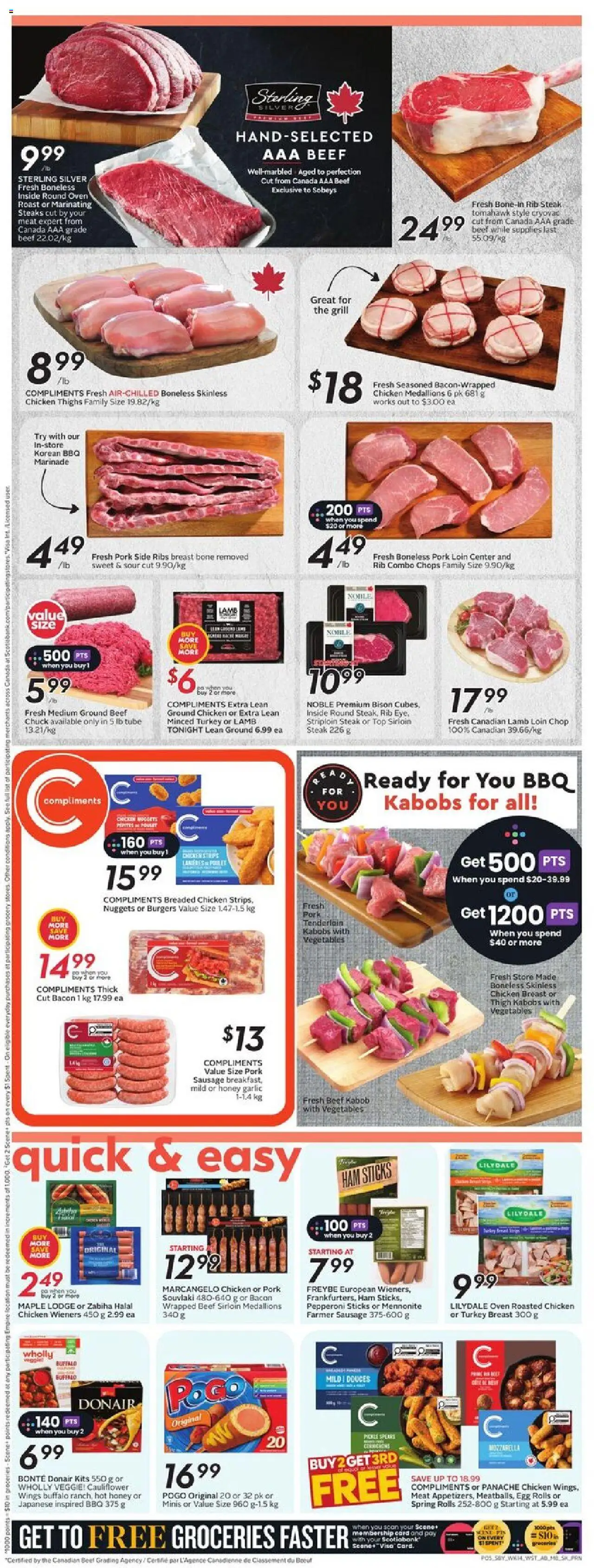Sobeys flyer valid from 31.07.2025 | Page: 10 | Products: Beef, Turkey, Grill, Ham