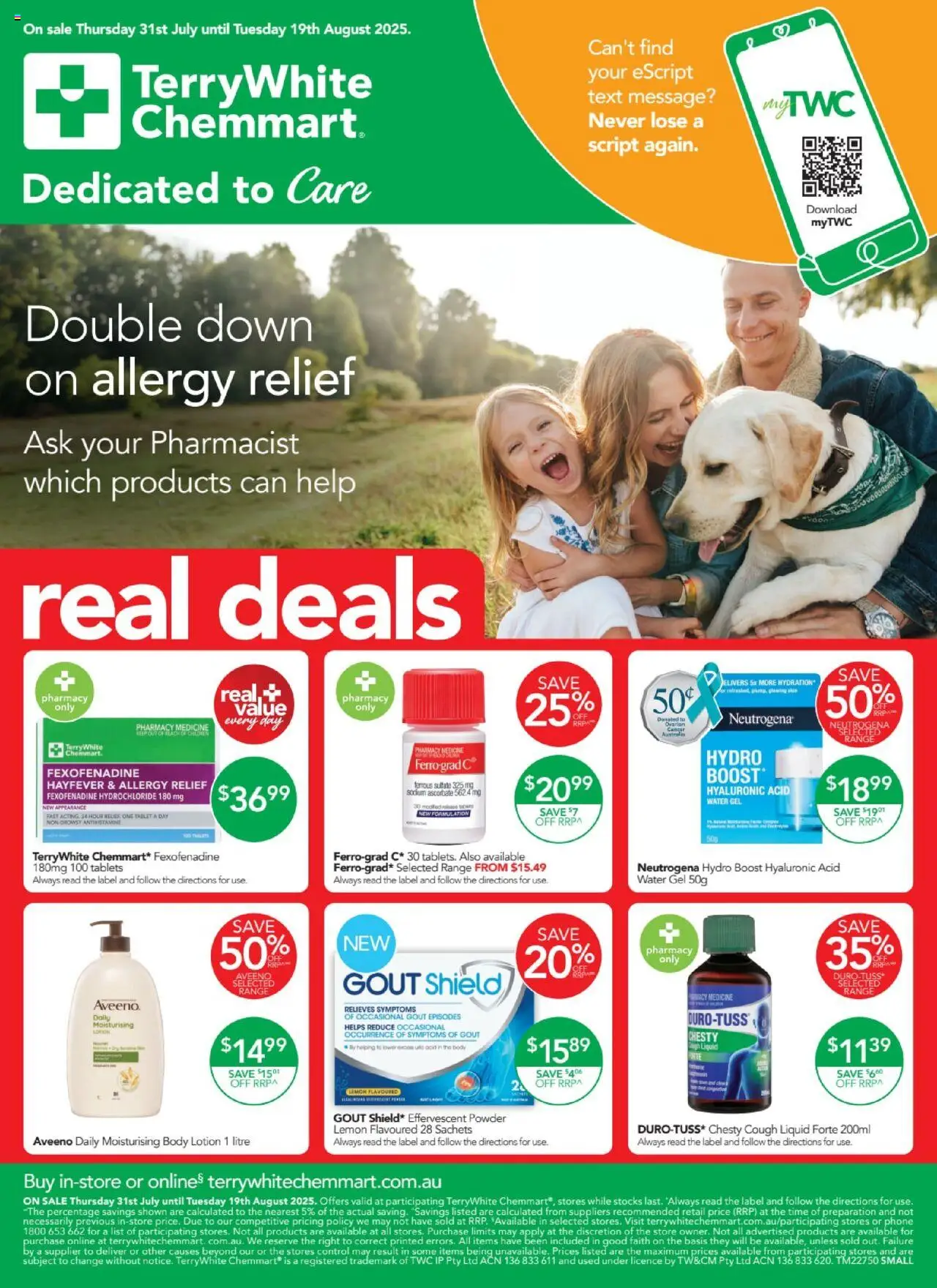 Terry White catalogue - valid from 31.07.2025 | Page: 1 | Products: Powder, Phone, Tablets, Allergy