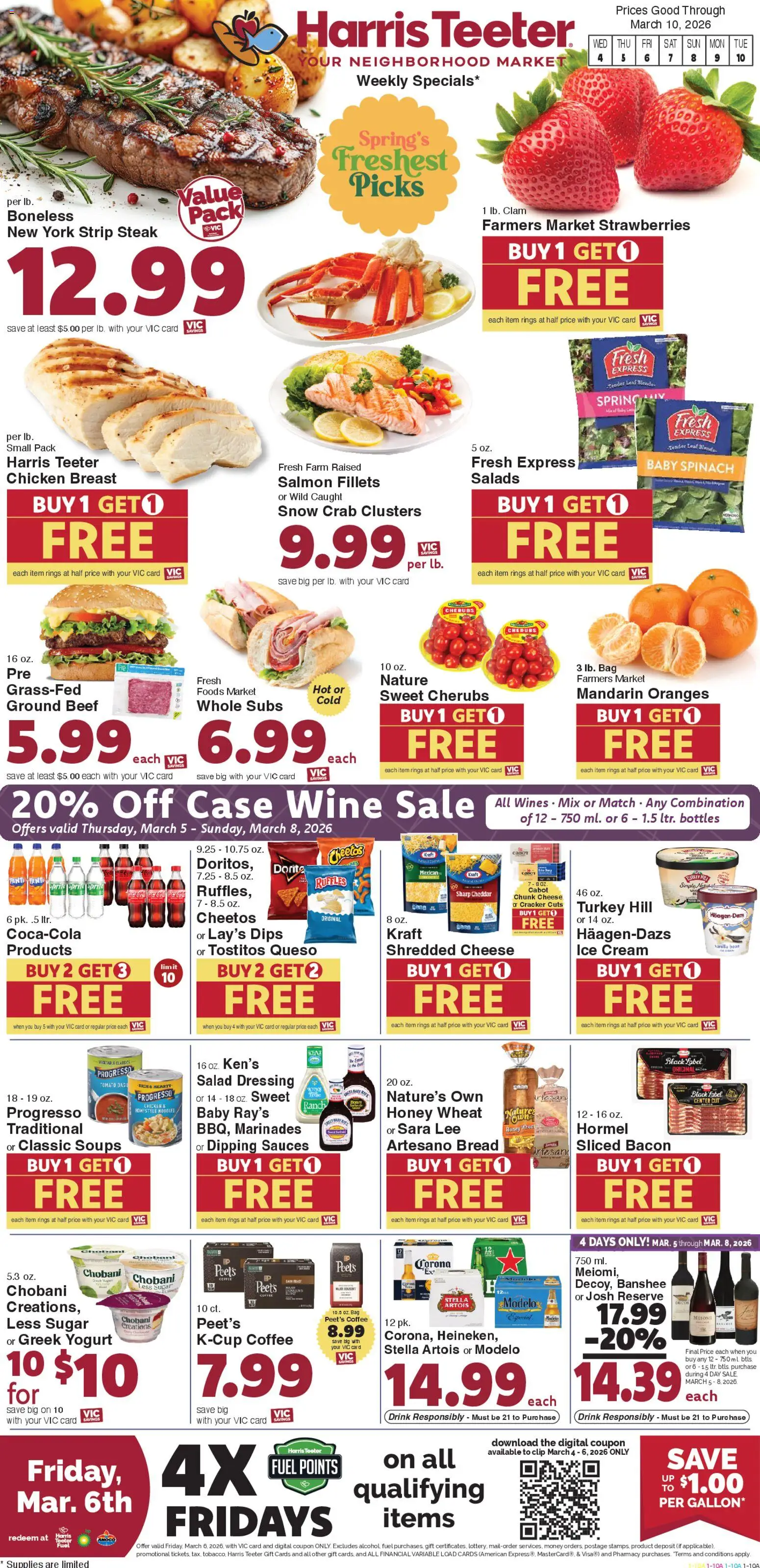 Harris Teeter Weekly Ad - SC - valid from 04.03.2026 | Page: 1 | Products: Yogurt, Coffee, Salad, Sugar