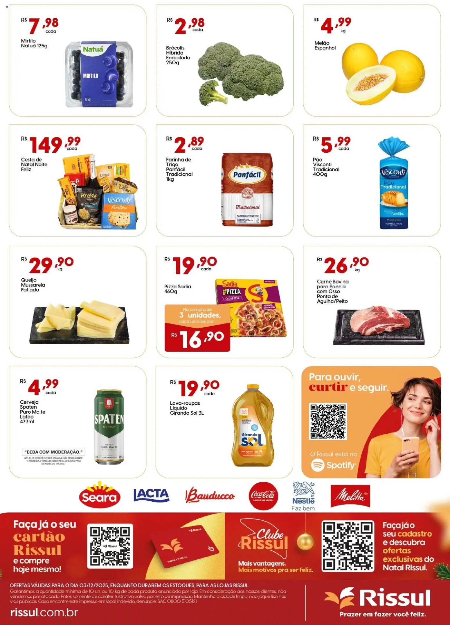 Rissul Folheto - válido de 03.12.2025 | Página: 2 | Produtos: Mirtilo, Panela, Brócolis, Mussarela