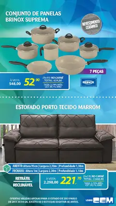 Lojas Cem - Ofertas atuais - Pré-Visualização do folheto da loja Lojas Cem, válido de 20.04.2026 | Página: 6 | Produtos: Conjunto de panelas, Tecido, Carne