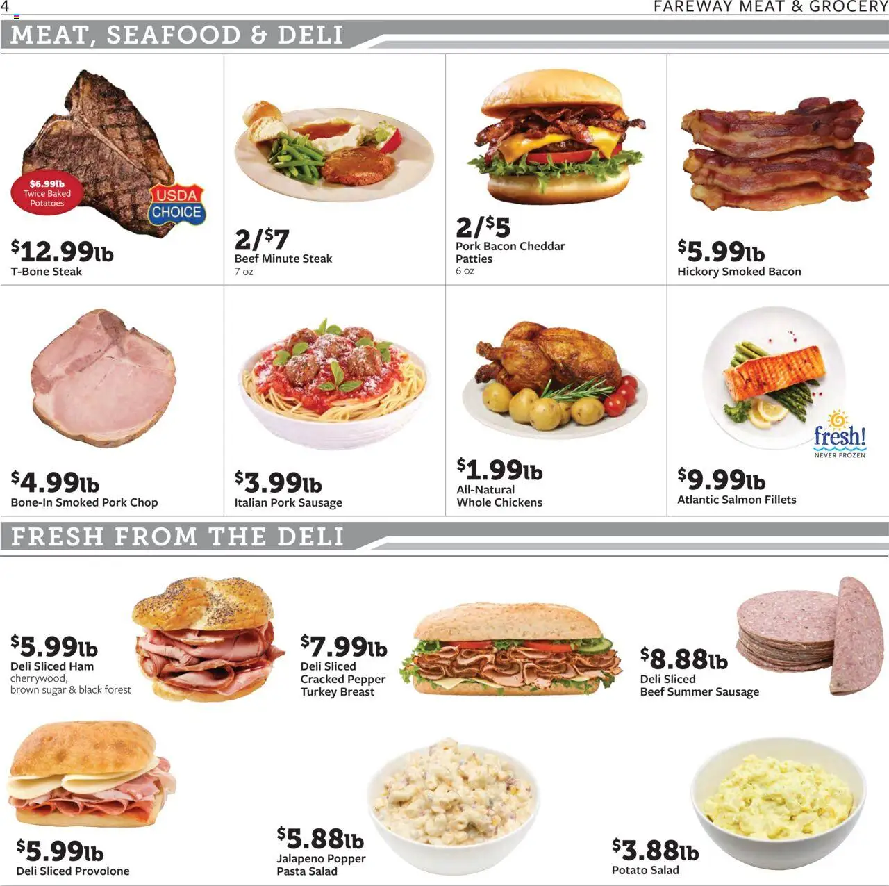 Fareway Weekly Ad - valid from 13.10.2025 | Page: 4 | Products: Beef, Pasta, Potatoes, Pepper