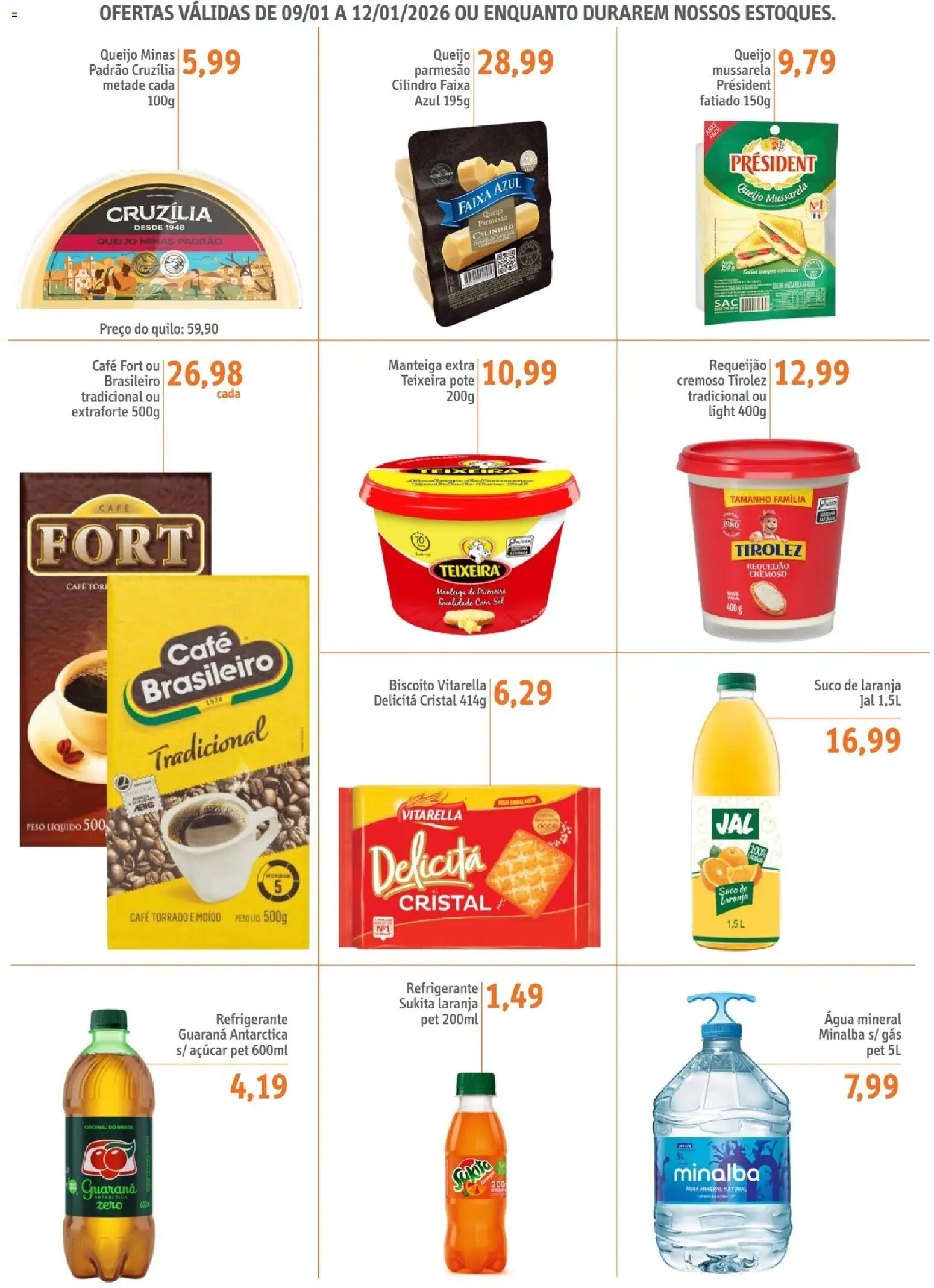 Sonda Folheto - válido de 09.01.2026 | Página: 2 | Produtos: Minalba, Manteiga, Queijo, Café