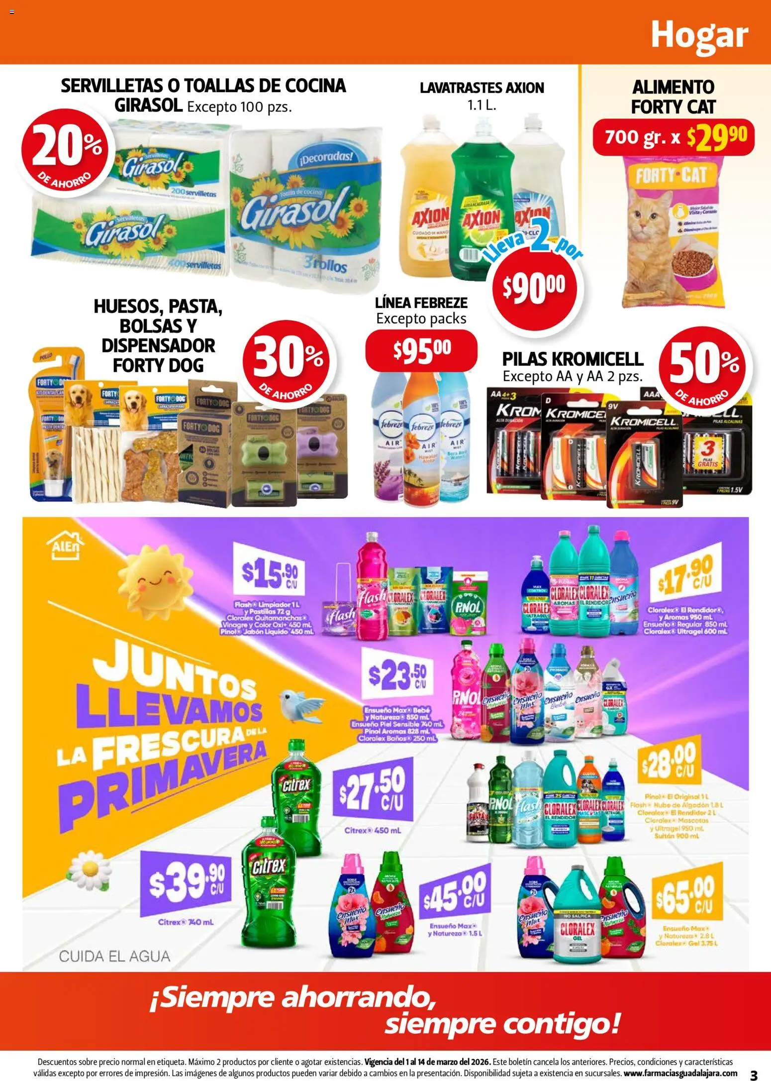 Nuevas ofertas de Farmacia Guadalajara válidas en toda la República Mexicana desde el 01.03.2026. ¡Encuentra las mejores ofertas en Farmacia Guadalajara catálogo! | Página: 3 | Productos: Quitamanchas, Toalla, Algodón, Sobre