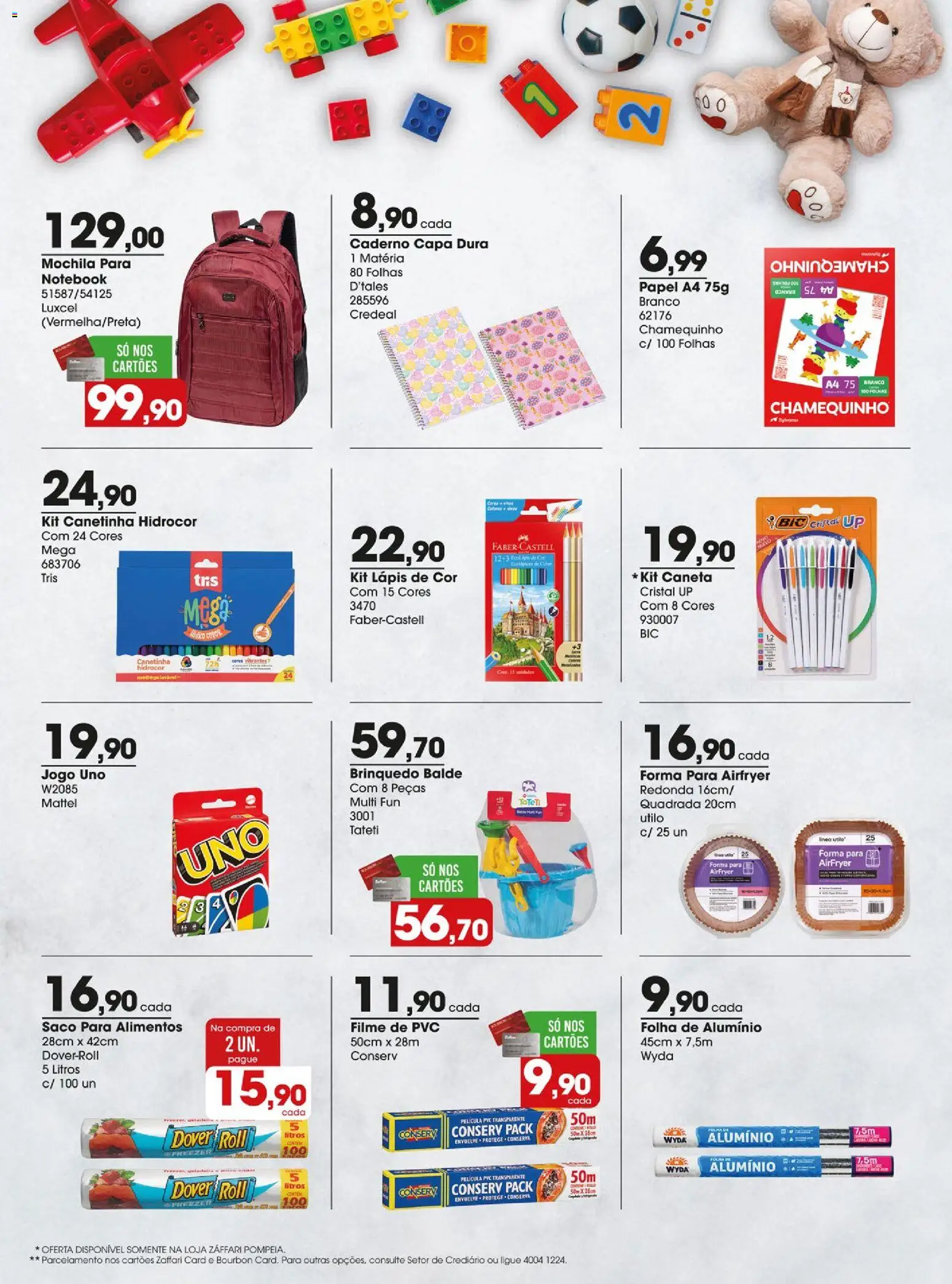 Zaffari Folheto - válido de 08.01.2026 | Página: 9 | Produtos: filme de PVC, Lápis, Lápis de cor, Mochila