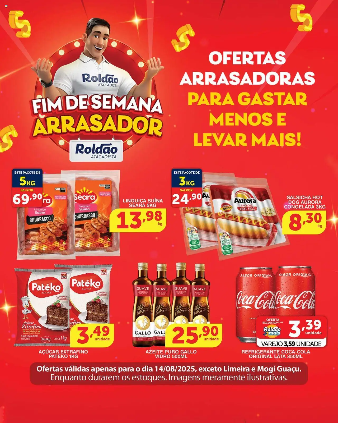 Roldão Folheto - válido de 14.08.2025 | Página: 2 | Produtos: Cola, Linguiça, Refrigerante, Azeite